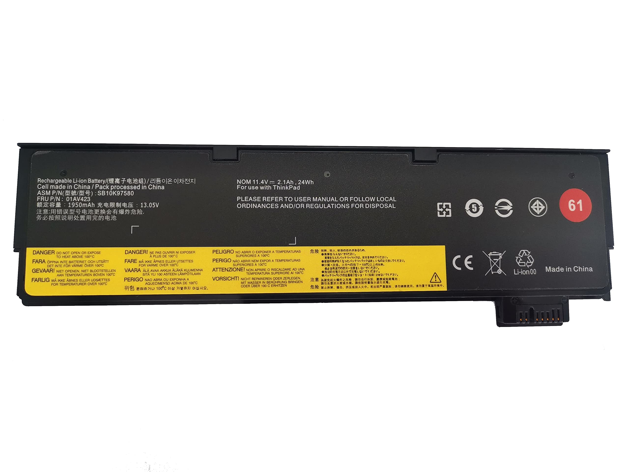 Ecrm 61 Sb10K97580 01Av423 01Av452 T580 T570 P52S T470 Battery Replacement For Lenovo Thinkpad T580 T570 T480 A475 A485 P51S P52