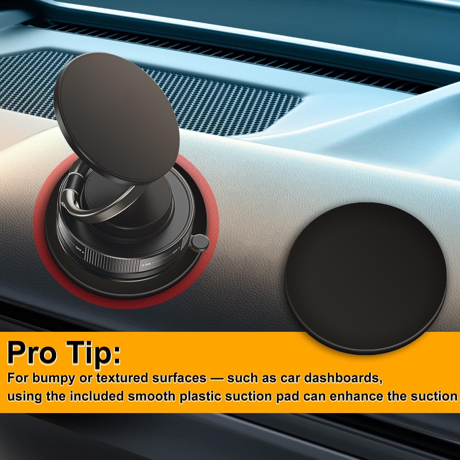 Repmidfer 360 Adjustable Vacuum Magnetic Phone Holder For Car, Suction Cup Phone Mount For Magsafe, Portable Cell Phone Holder F