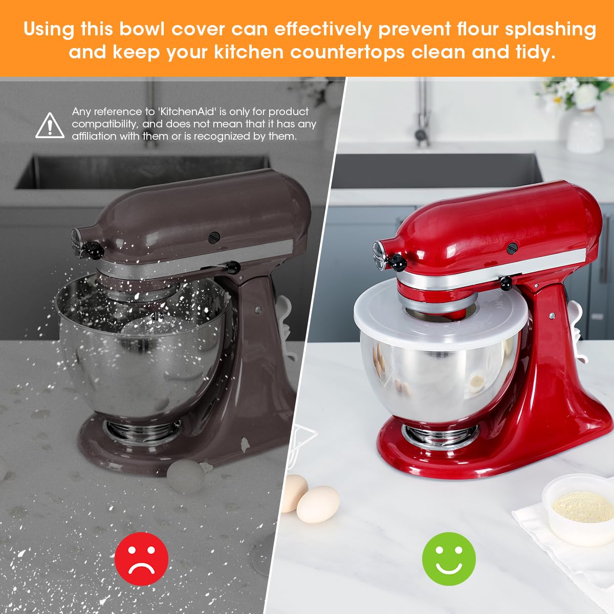 Aieve Mixer Bowl Covers, Mixer Splatter Guard Lids For Kitchenaid 4.5 5Qt Tilt Head Stand Mixer(2 Pack)