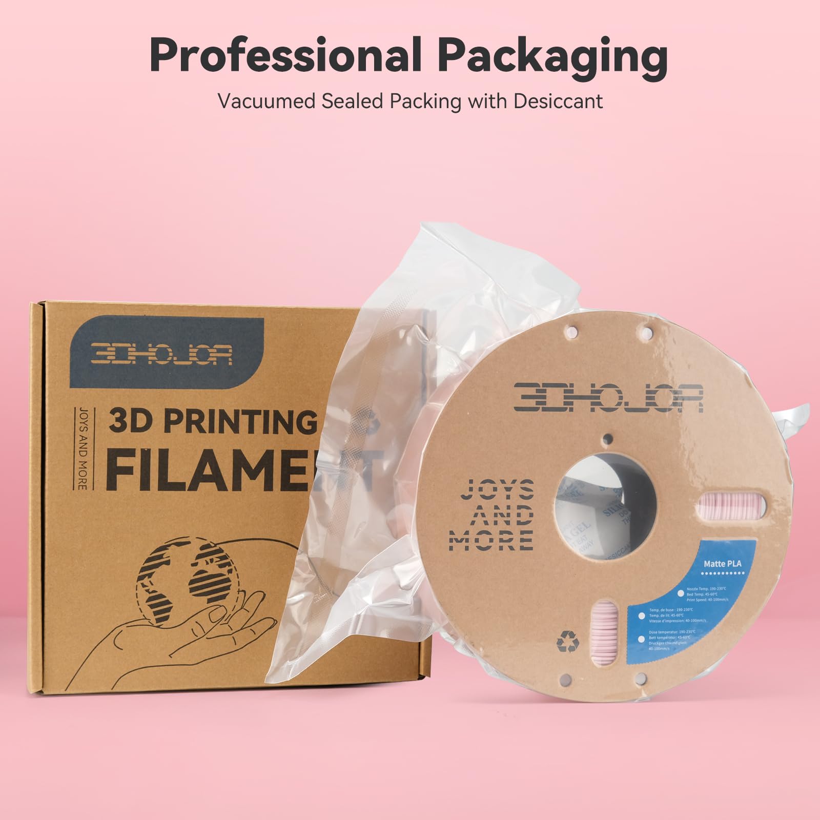 3Dhojor Matte Pla Filament 1.75Mm, Upgrade 1Kg Cardboard Spool Pla Filament 1.75 Pla 3D Printing Filament, Print With Most 3D Pr