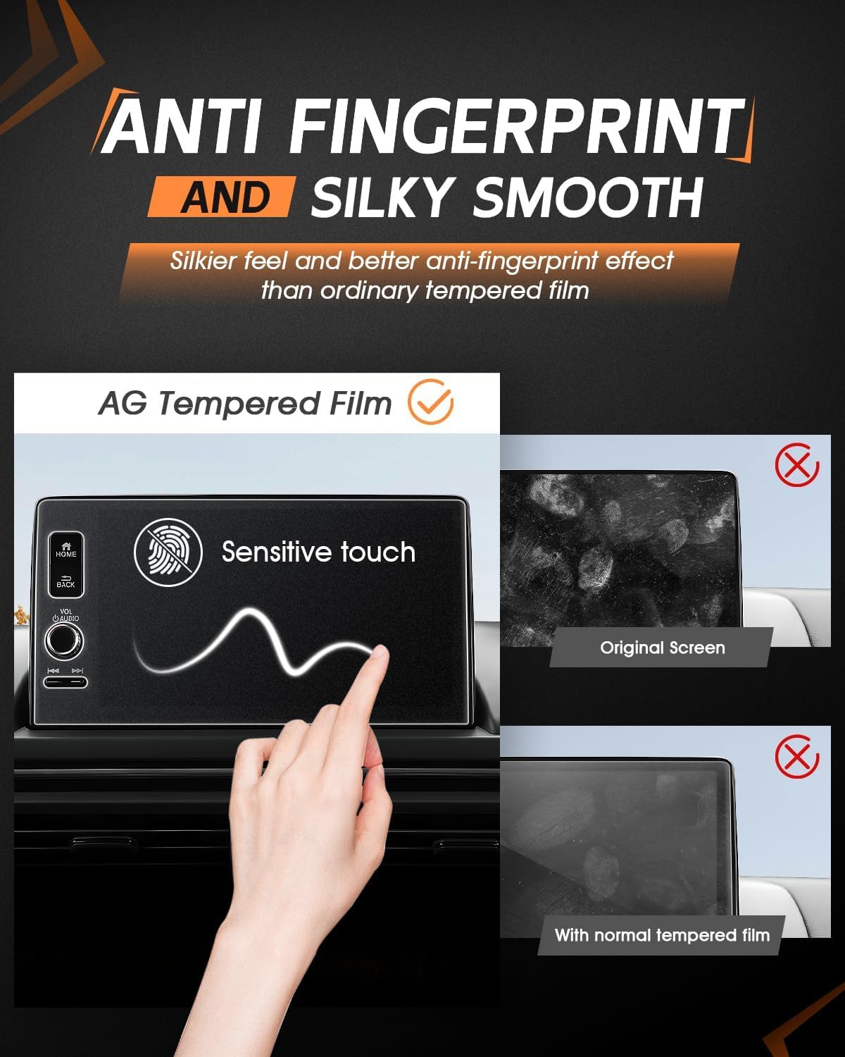 Cdefg Matte 9' Tempered Glass Screen Protector For 2024 2025 Honda Ridgeline, 2024 Ridgeline Sport, Rtl, Trailsport, Black Edition Accessories Touchscreen Display Cover 9' Matte Anti Glare