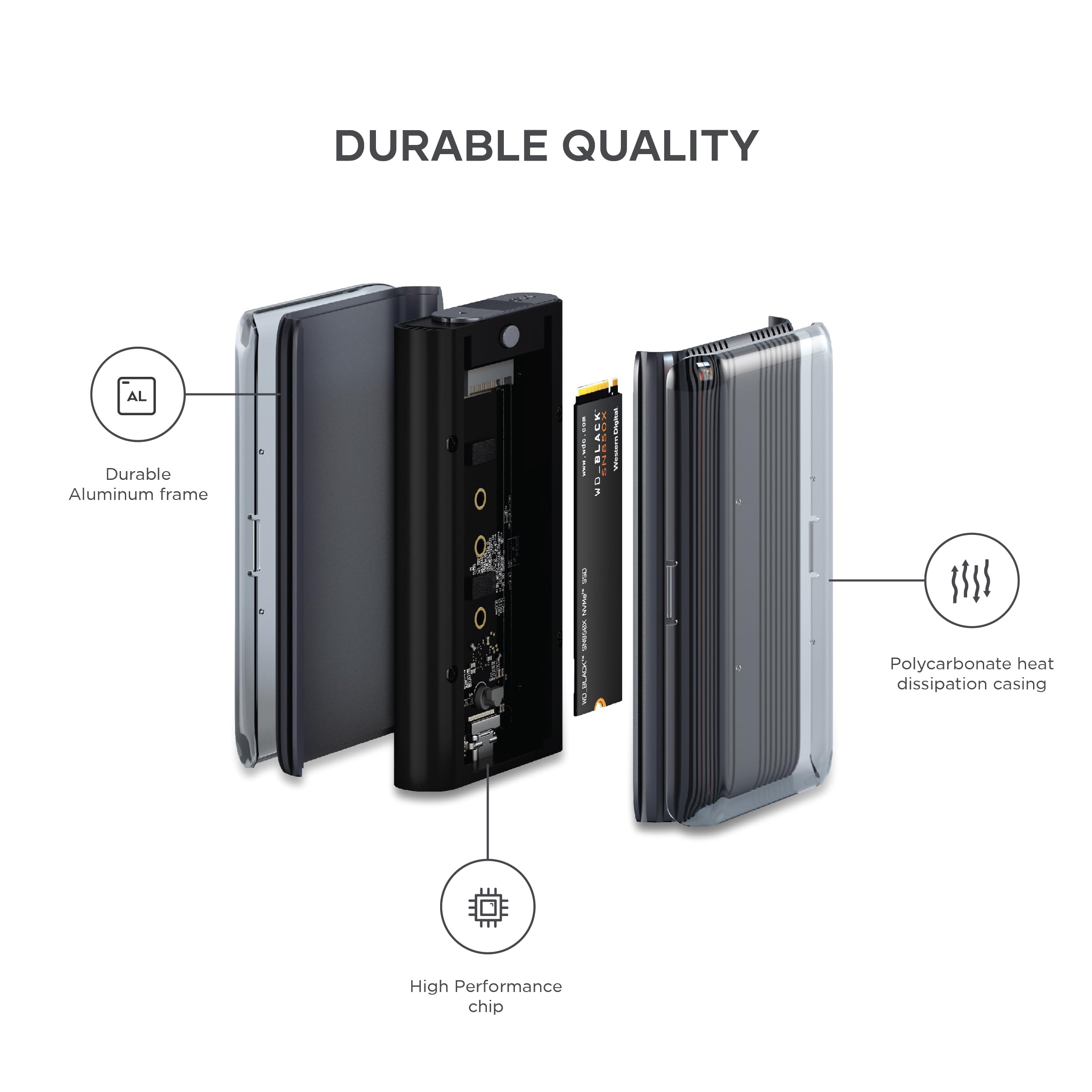 Satechi M.2 Enclosure   Nvme Ssd Enclosure   Supports Usb4, 40 Gbps, Up To 16Tb, Aluminum Enclosure With Silicone Pin, Polycarbo