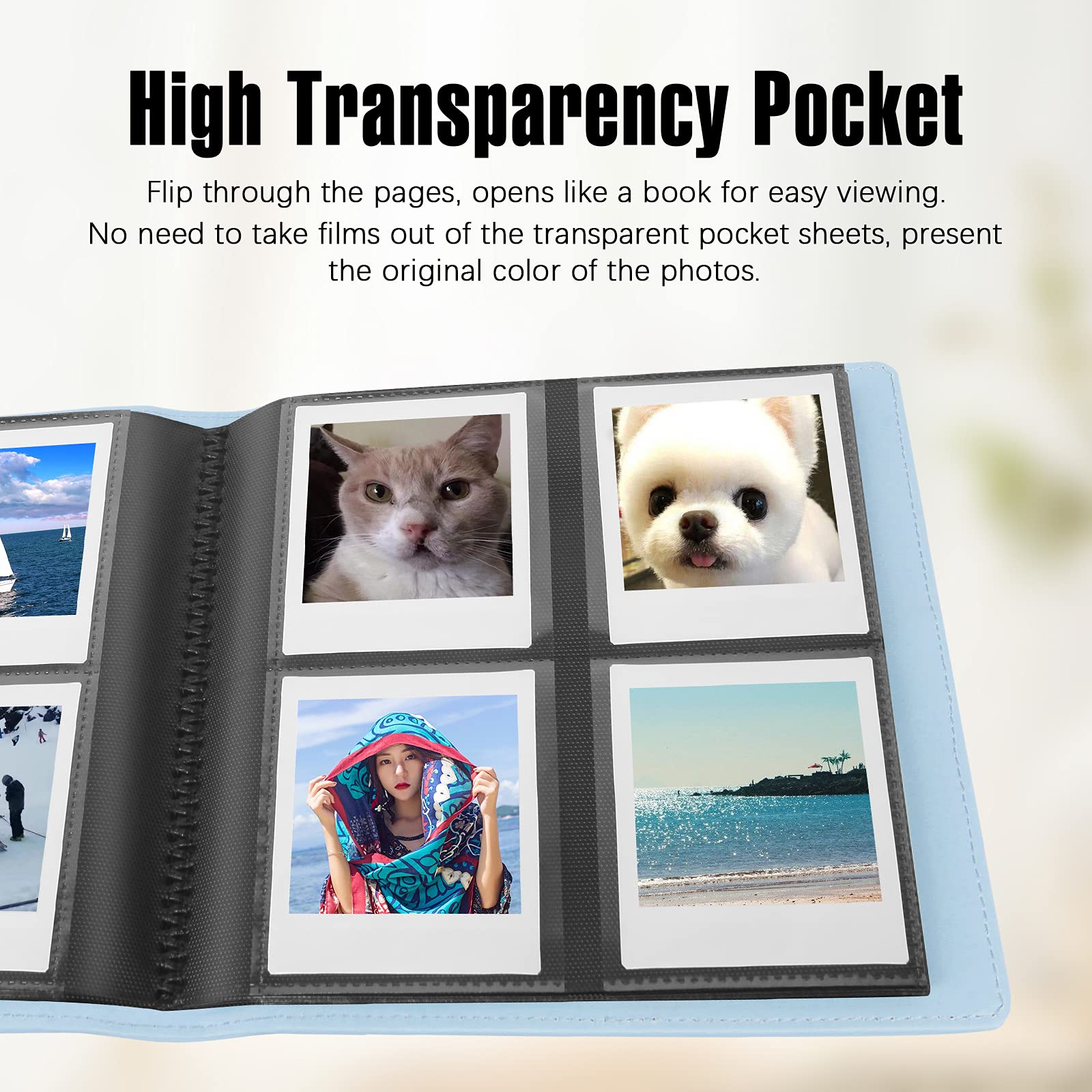 288 Pockets Photo Album For Fujifilm Instax Square Sq1 Sq6 Sq10 Sq20 Instant Camera, Extra Large Picture Albums For Fujifilm Instax Square Instant Film (Blue)