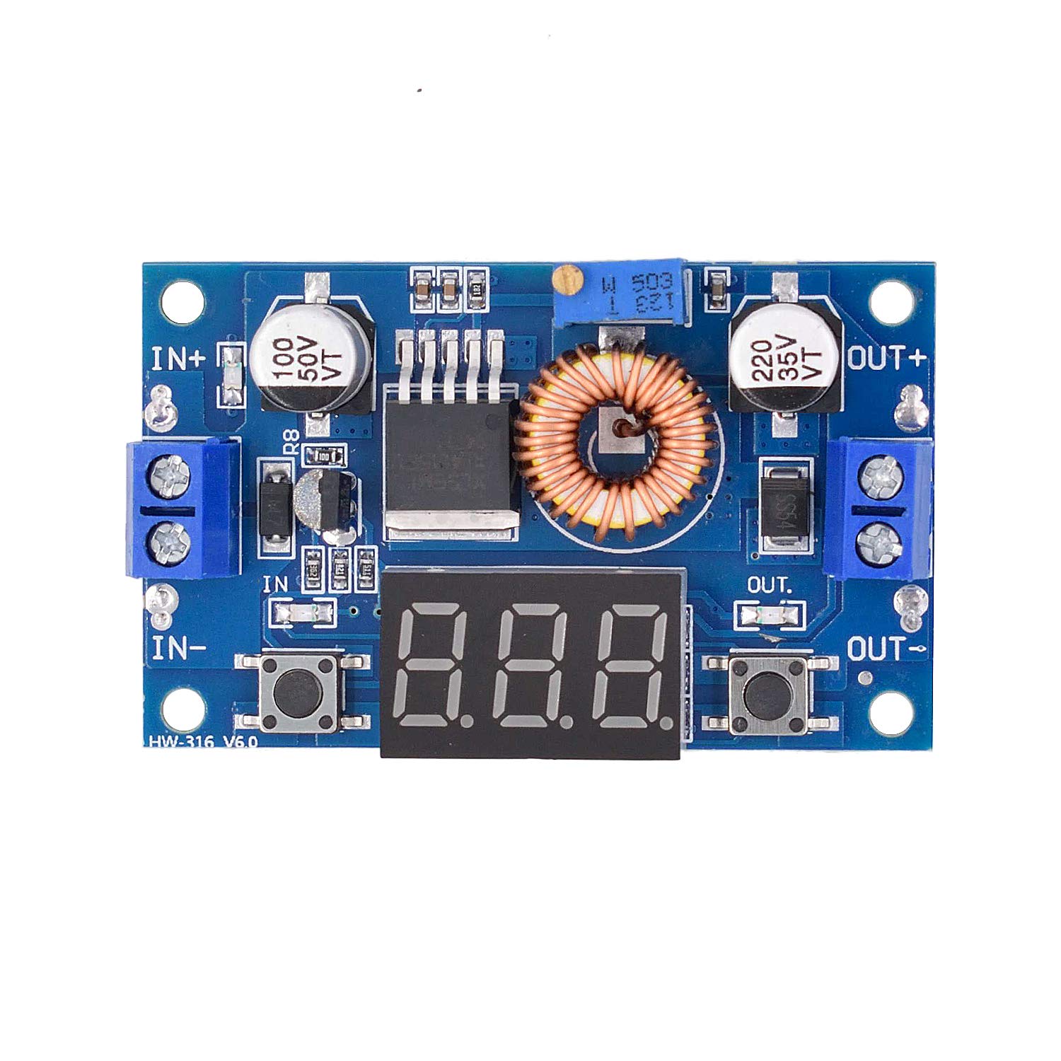 [2 Pack] Dc-Dc 5A Buck Converter 4-38V To 1.25-36V Step-Down Voltage Regulator High Power Module With Led Display