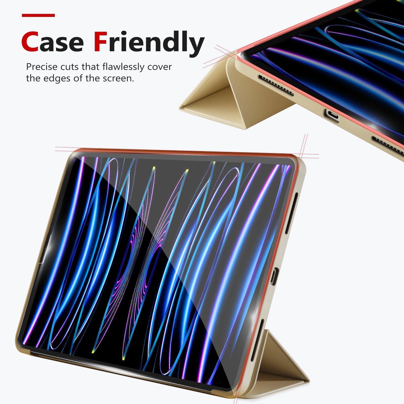 Bersem Screen Protector Compatible With Ipad Pro 12.9 Inch (2022 &2021&2020&2018 Models) Tempered Glass, Ultra Clear, Anti Scrat