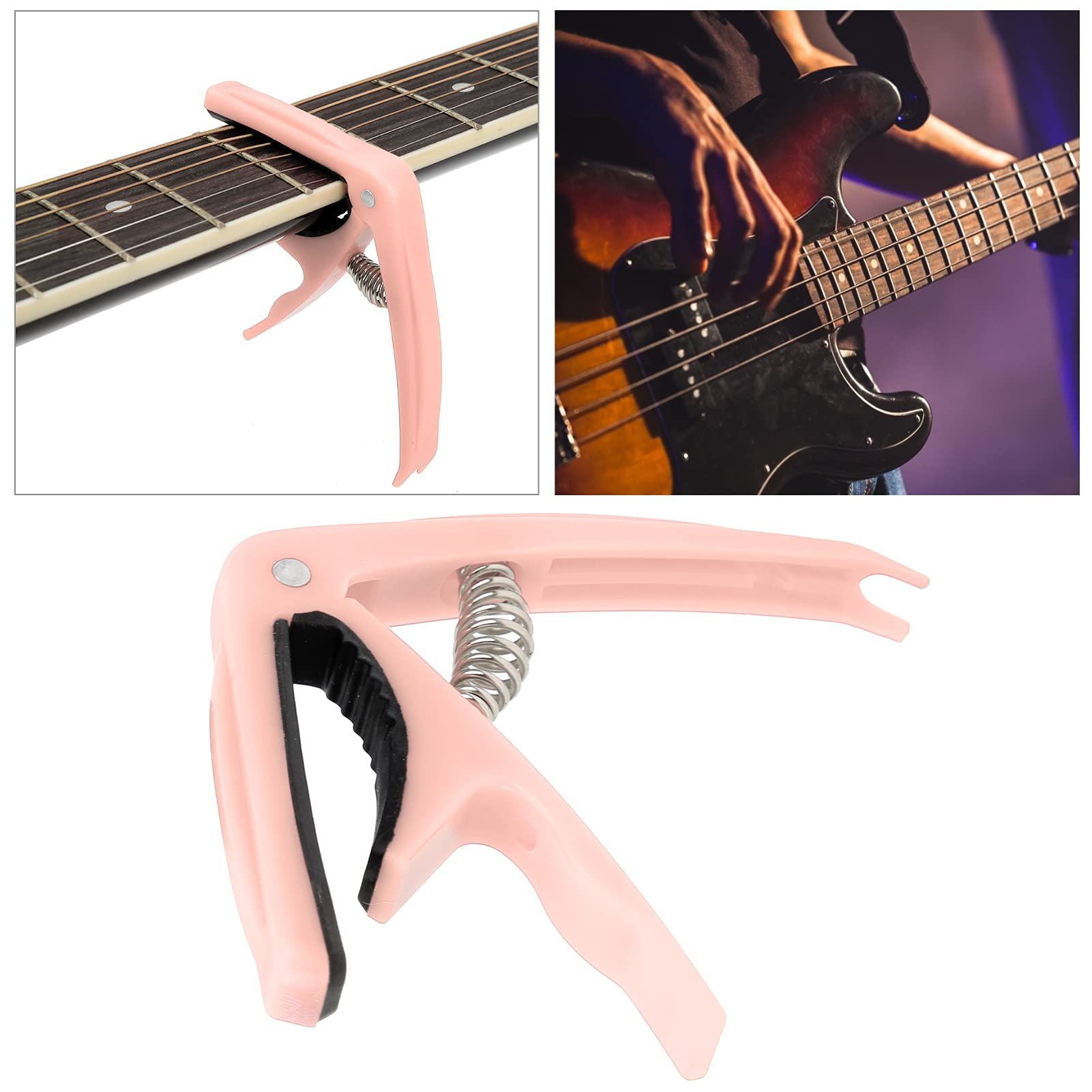 Eujgoov Guitar Capo, Abs Shell 6 String Guitar Clamp With Spring For Acoustic And Electric Guitars (Light)