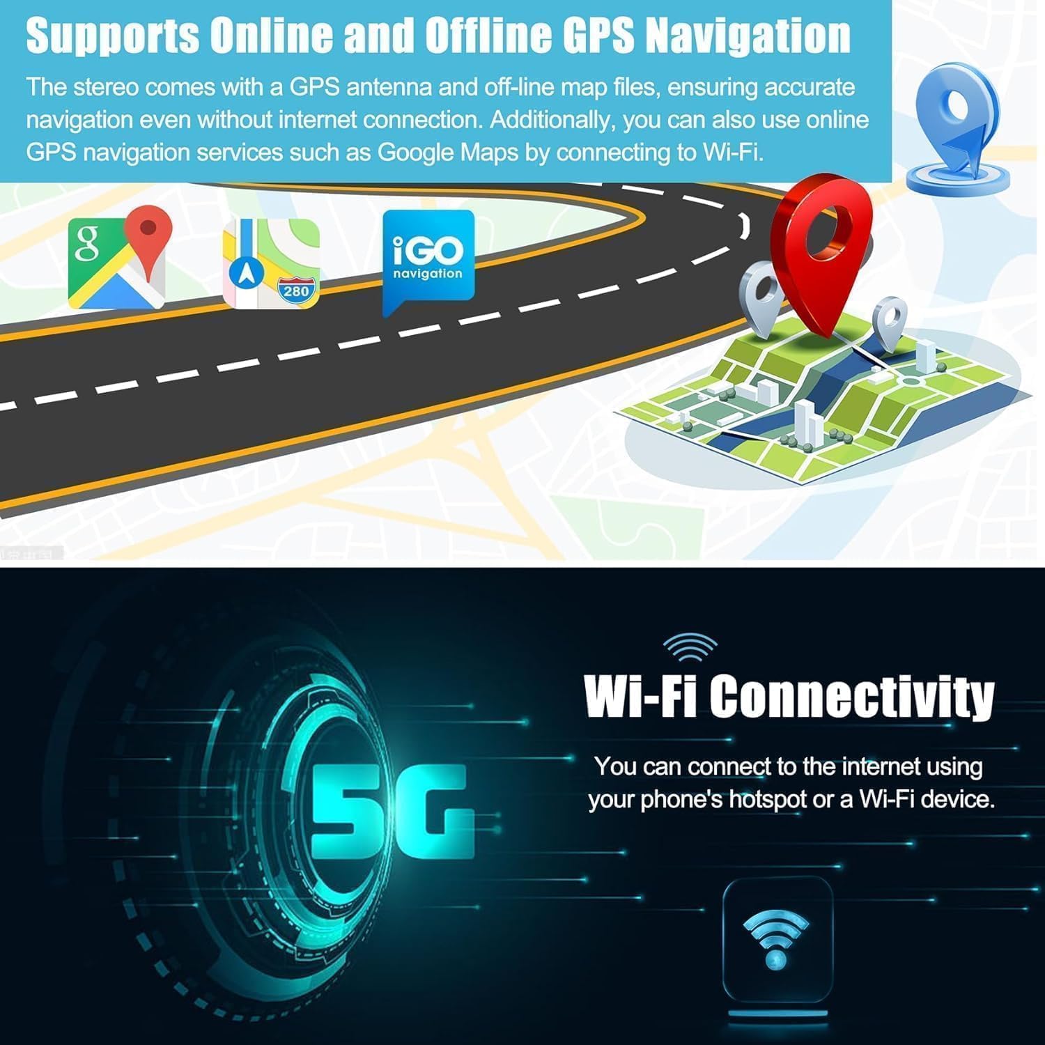 4+ 64Gb Car Radio For Dodge Ram 1500 2500 3500 2009 2010 2011 2012, Build In Wireless/Wire Carplay & Android Auto Support Blueto