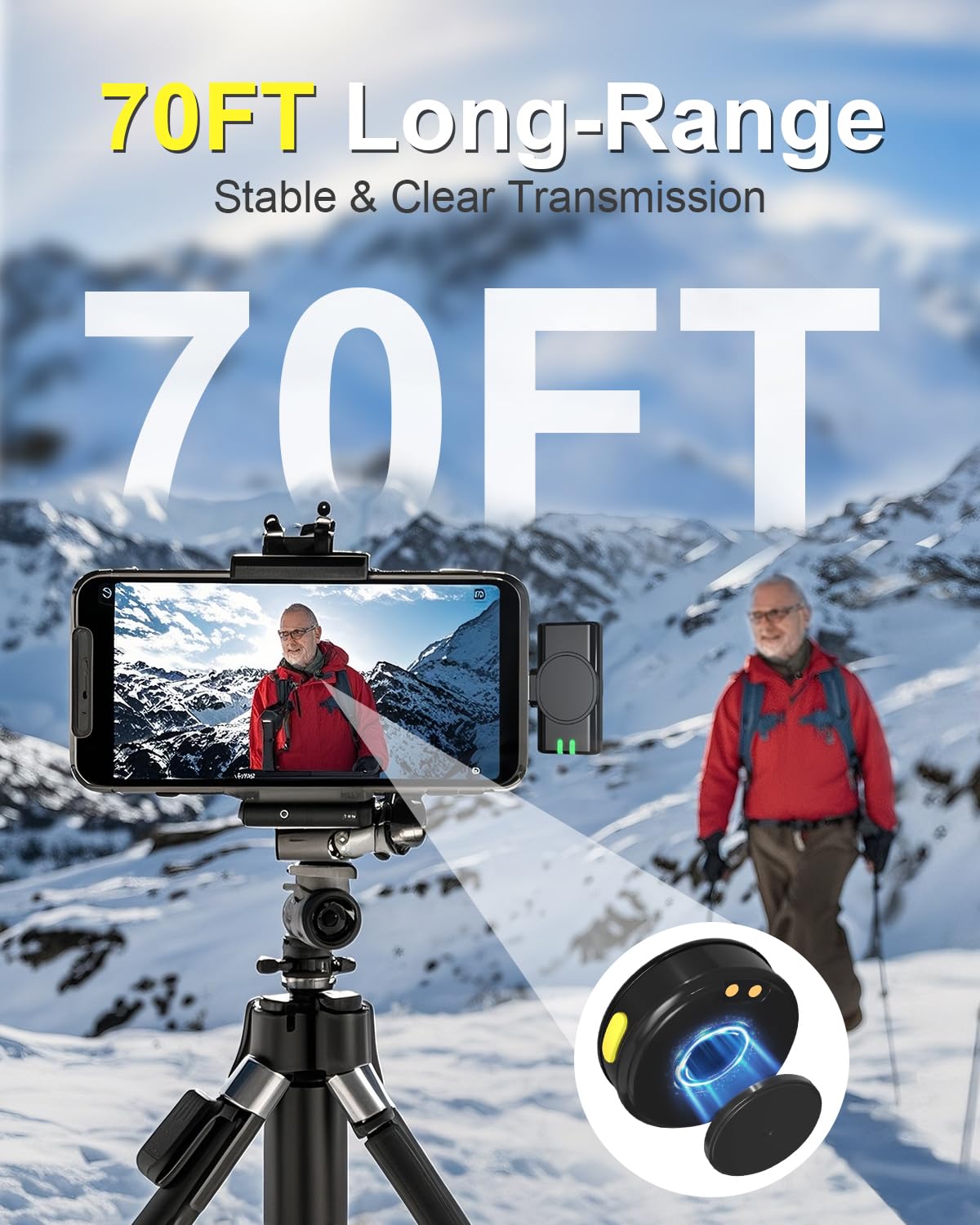 Goordik J7 Wireless Lavalier Microphone For Iphone, Ipad And Android(Lightning/Usb C), Mini Microphones 30 H Battery Life, 2 Pac