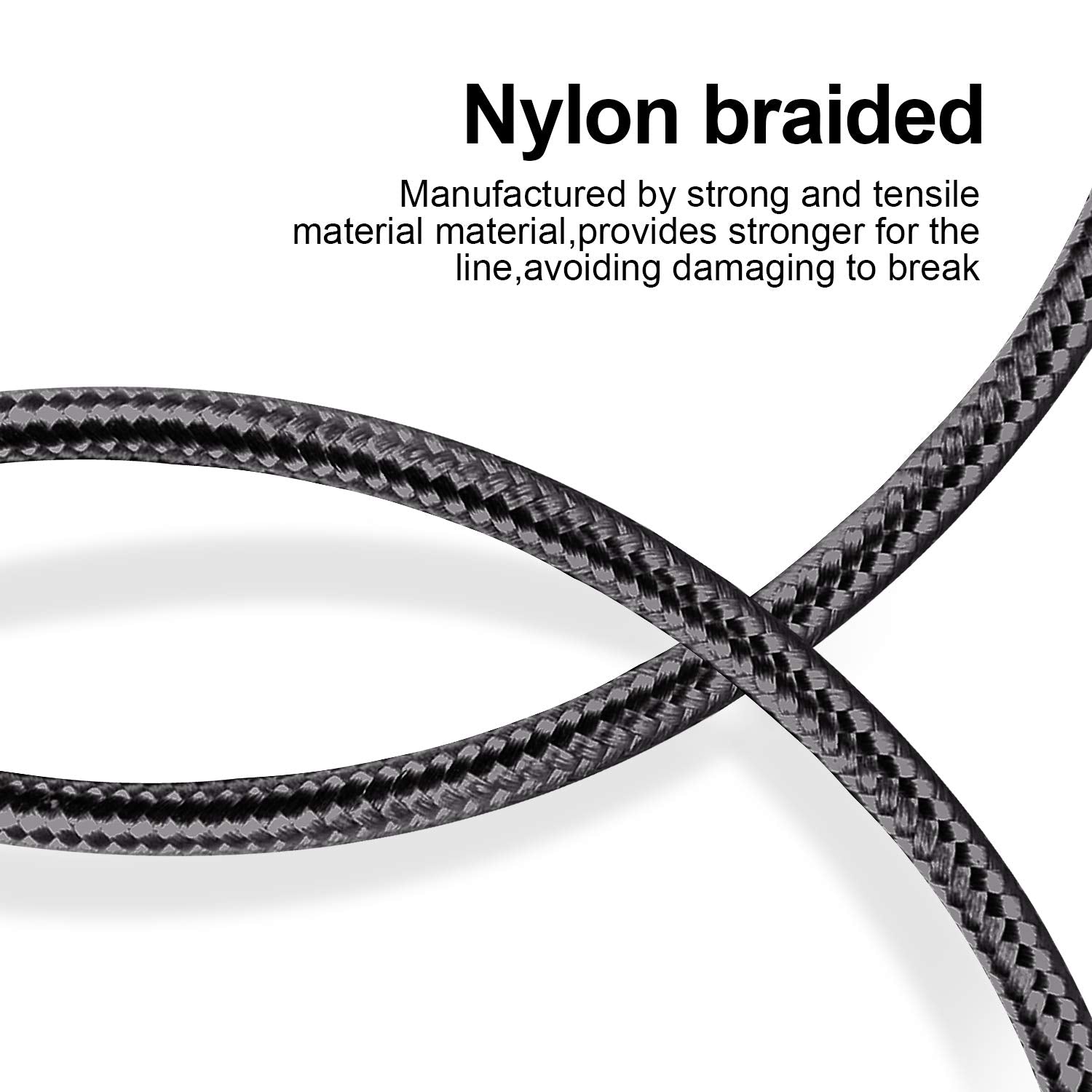 Cugunu Iphone Charger, 5 Pack 3/3/6/6/10Ft Apple Mfi Certified Usb Lightning Cable Nylon Braided Fast Charging Cord Compatible For Iphone 14/13/12/11/X/Max/8/7/6/5/Se/Plus/Ipad   Black