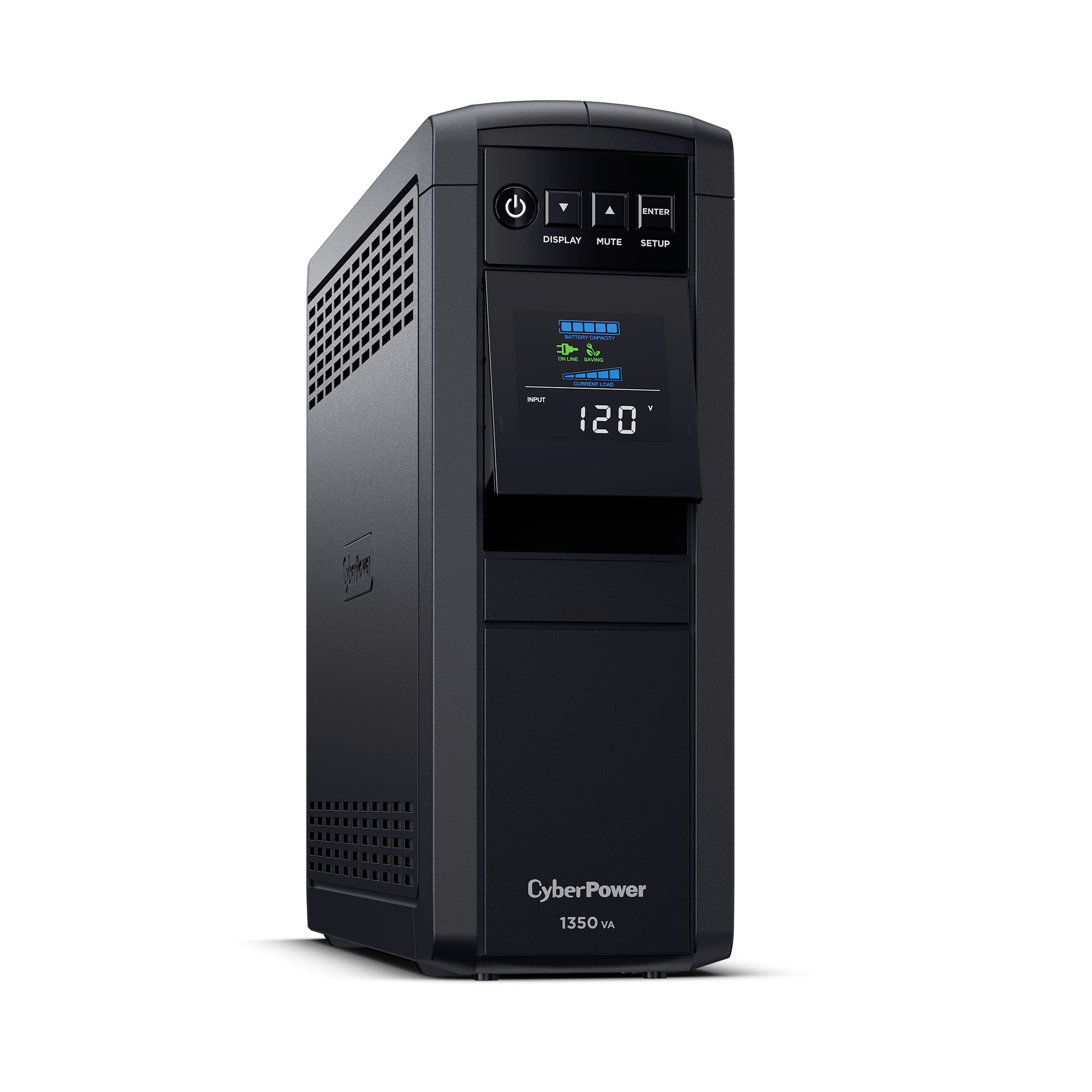 Cyberpower Cp1350Pfclcd Pfc Sinewave Ups System, 1350Va/880W, 12 Outlets, Avr, Mini Tower