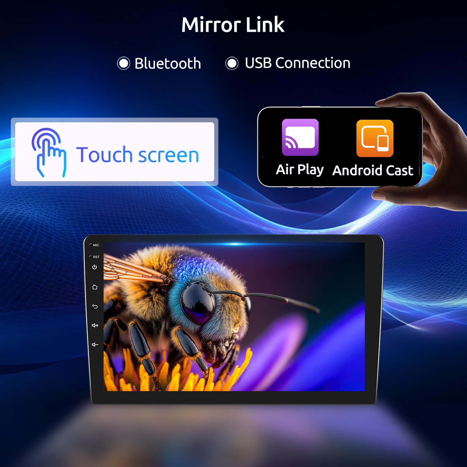 Android Car Stereo For Ford Escape 2007 2012/Mazda Tribute 2007 2012 With Apple Carplay, Rimoody 9 Inch Touch Screen Car Radio W