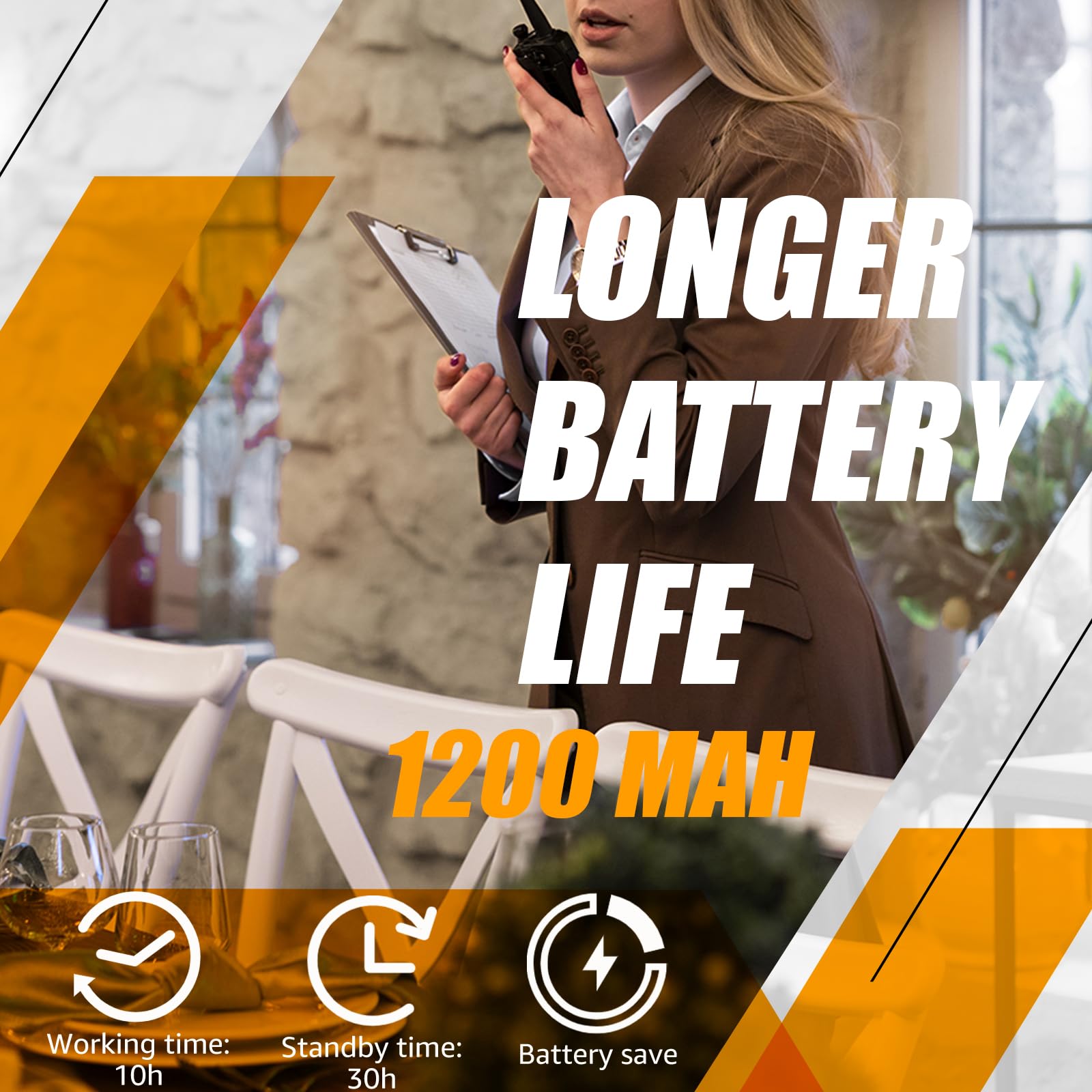 Retevis Rb68 Radios Walkie Talkies, 2 Way Radio Long Range,1200 Mah Battery, Usb C Charging, Emergency Alarm, Rechargeable Two Way Radios For School Security Retail(10 Pack)