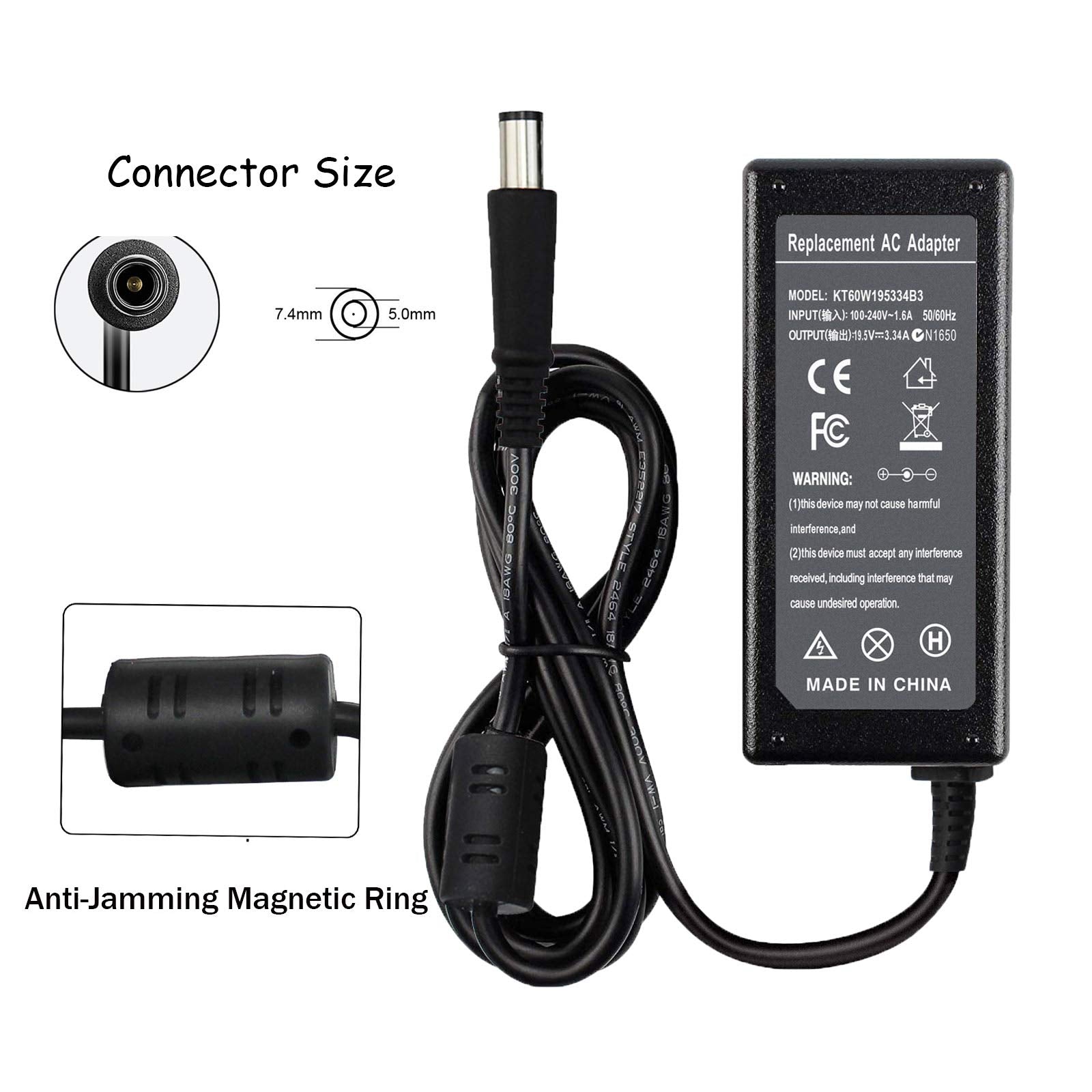Lnocciy 19.5V 3.34A 65W Pa 12 Ac Adapter Charger For Dell Inspiron M5030 M5110 N4010 N4020 N4030 N5010 N5110 N5030 N5040 N5050 I