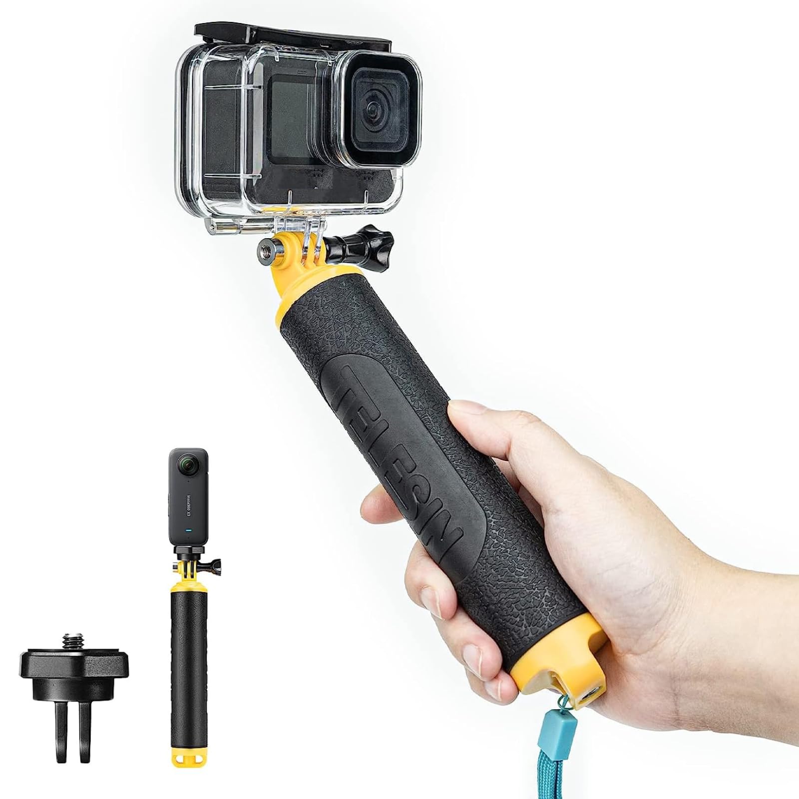 Telesin Floating Gopro Stick Floating Selfie Stick For Gopro Hero 13 12 11 10 9 8 7 6, Fusion, Max, Dji And Most Action Cameras   For Snorkeling, Surfing, Waterparks