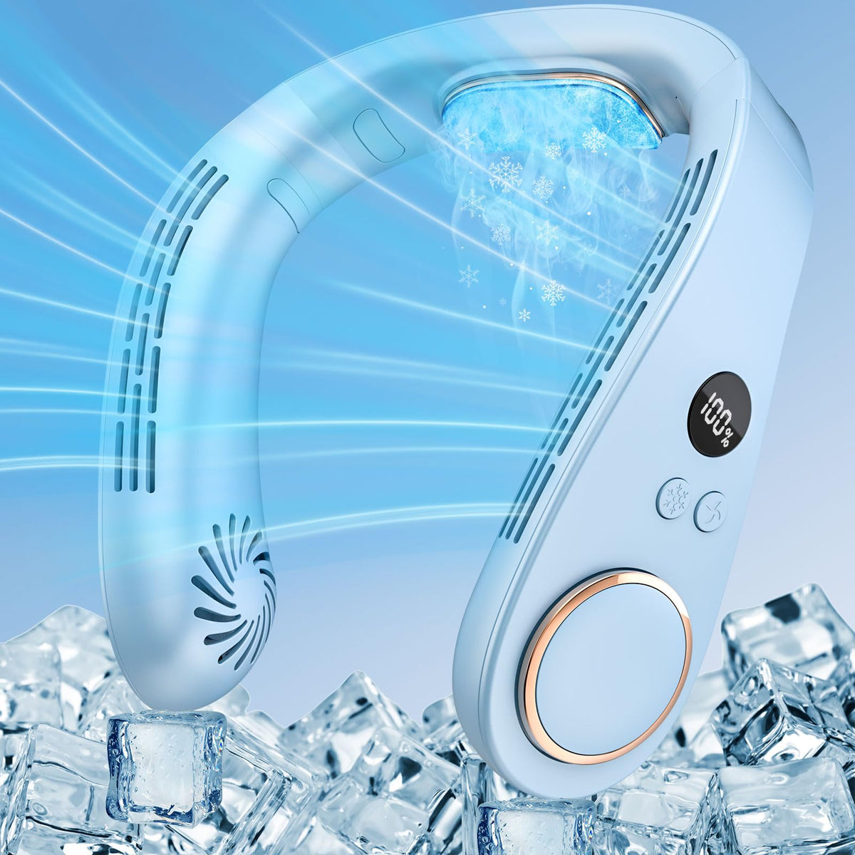 Neck Ac Air Conditioner 5500Mah Neck Fan With Cooling Plate,Cooling Fan For Your Neck,Wireless Mini Headphone Personal Aluminum