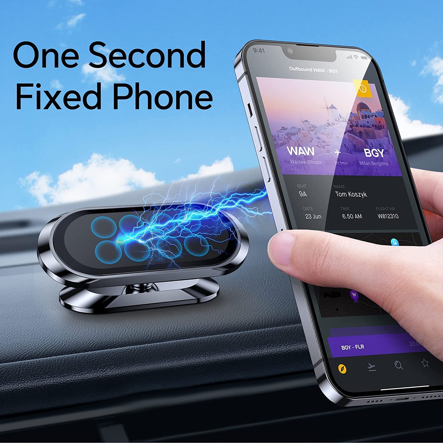 ?2-Pack? Magnetic Phone Holder For Car, [ Super Strong Magnet][ With 4 Metal Plate ] Iphone Magnetic Carmount For Cell Phone, [