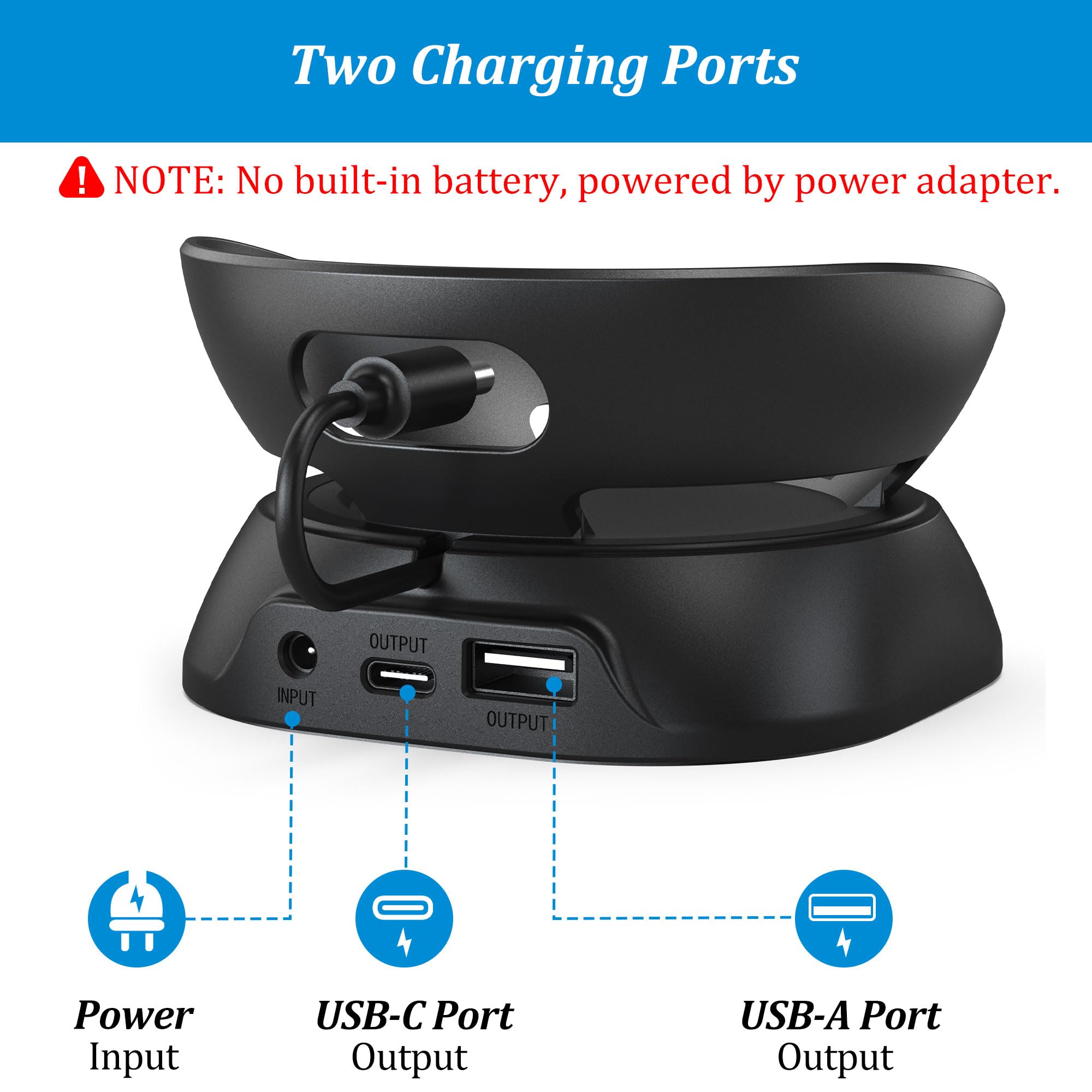 Plusacc Stand For Dot 5Th/4Th Generation With Usb C And Usb A Charging Ports, Table Holder Base For Charge Cellphones And Earbud
