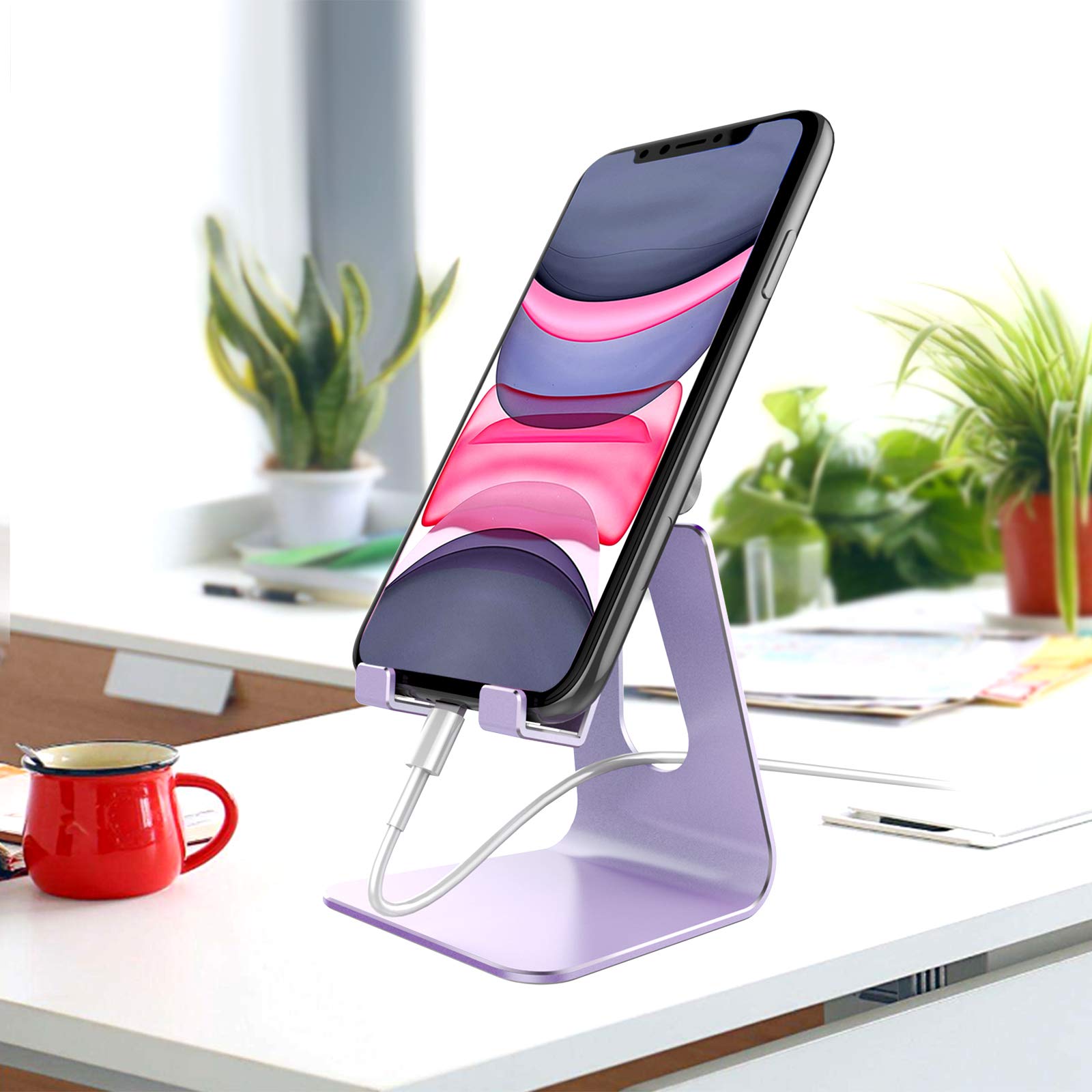 Creadream Adjustable Cell Phone Stand, Phone Stand, Cradle, Dock, Holder, Aluminum Desktop Stand Compatible With Phone 13 12 11