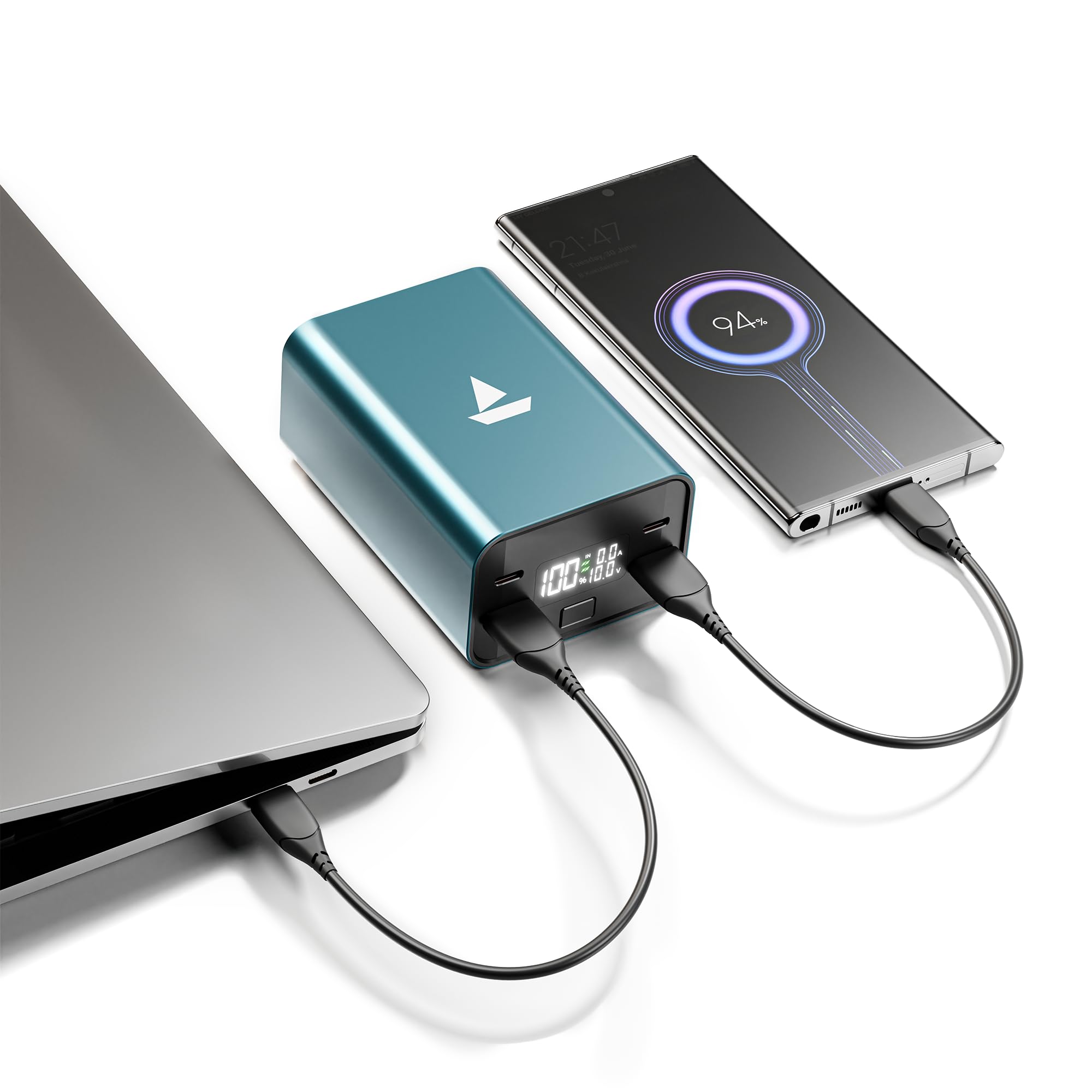 boAt EnergyShroom PB600 PowerPulse 27000mAh Power Bank| 160W Total Output, 2xUSBC (2Way Port), 2xUSBA Port, 100W TypeC to C 