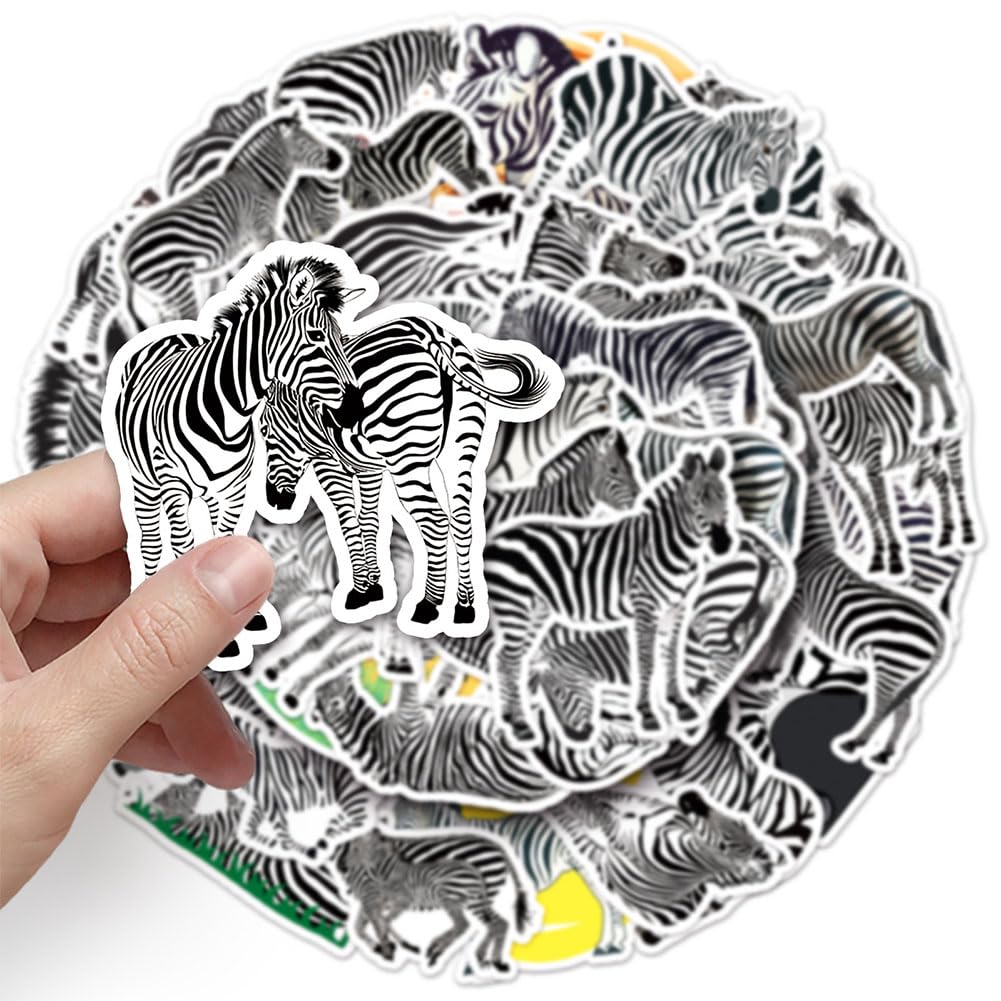 Zebra Stickers |50Pcs Zebra Waterproof Vinyl Decals For Bike Water Bottles Laptop Bicycle Refrigerator Cup Luggage Computer Mobi