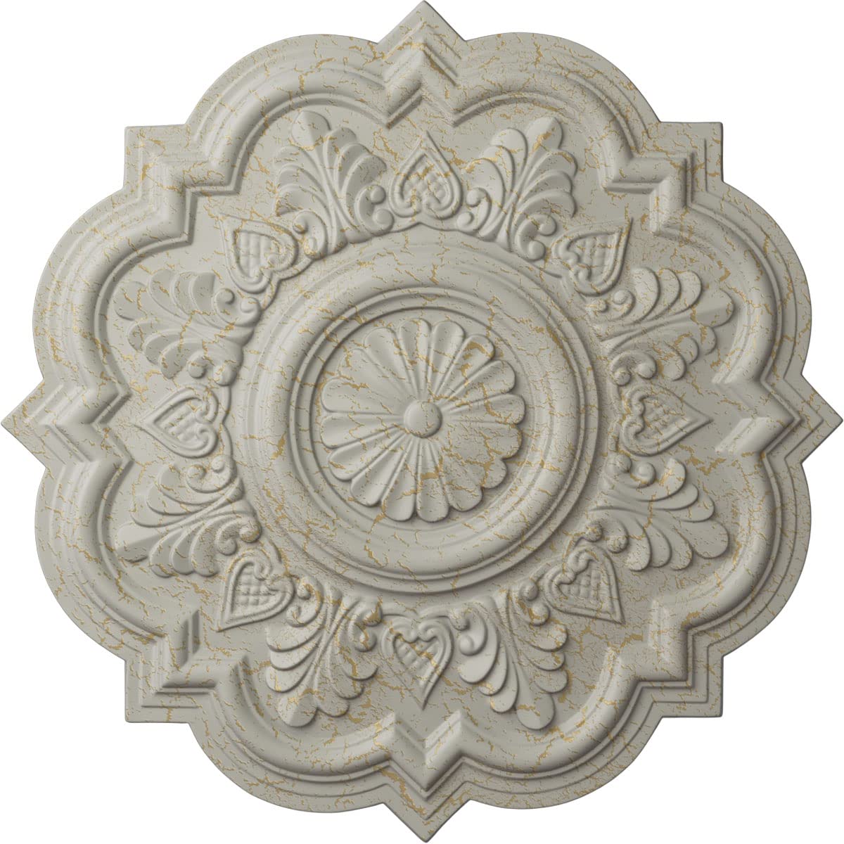 Ekena Millwork CM20DRPCC Deria Ceiling Medallion, 20 1/4 OD x 1 1/2 P, Pot of Cream Crackle