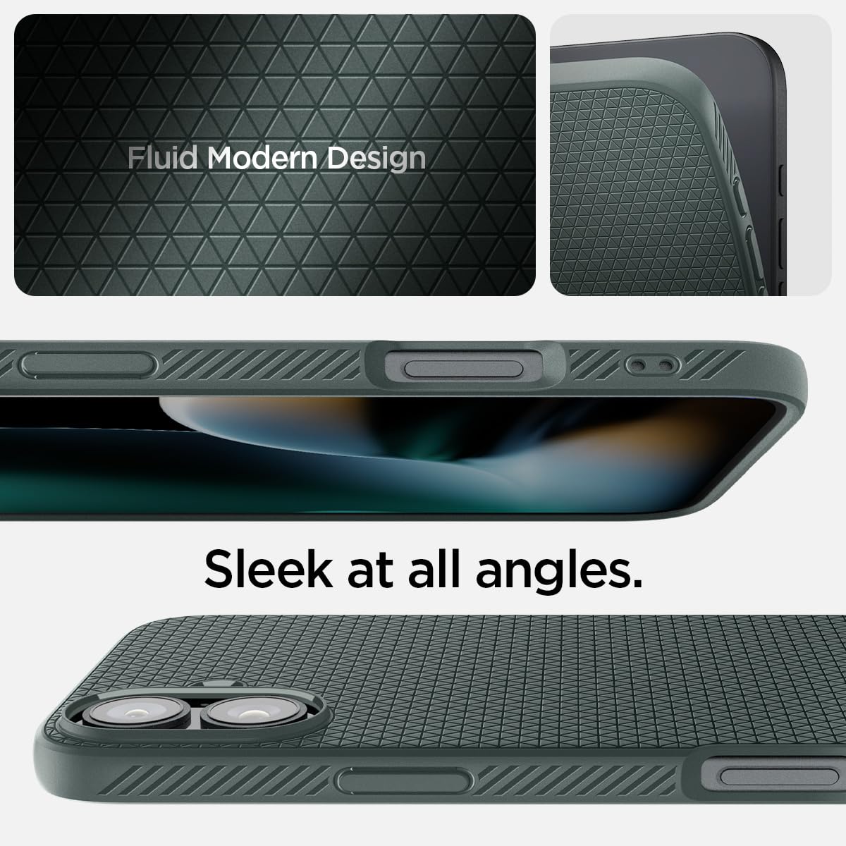 Spigen Liquid Air Designed For Iphone 16 Case [Not Compatible With Magsafe], [Military Grade Protection]   Abyss Green
