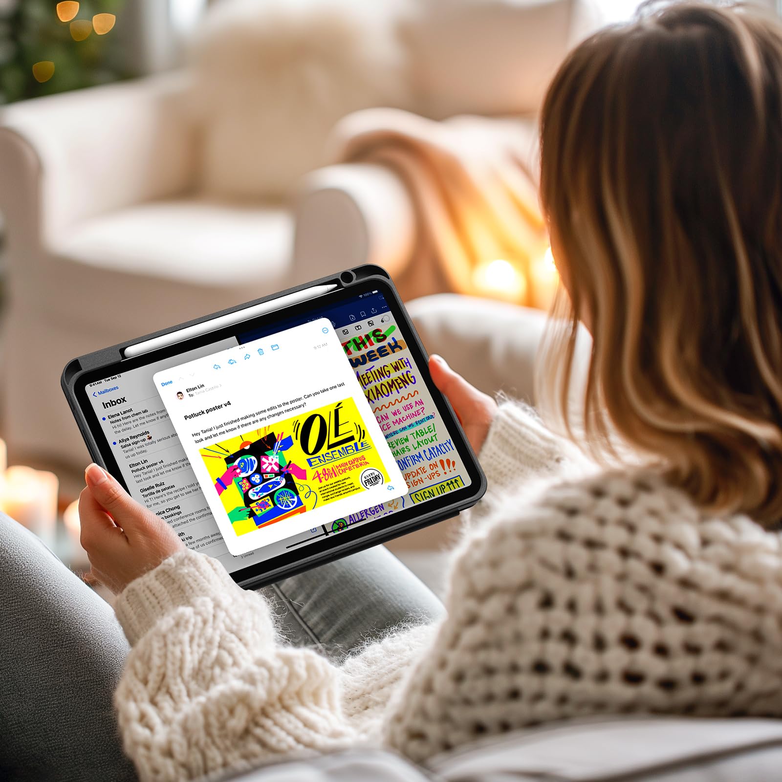 Zoveek 2024 Ipad Pro 11 Inch Case M4 (5Th Generation) With Pencil Holder, Supports Pencil Pro Magnetic Charging, Smart Ipad Case