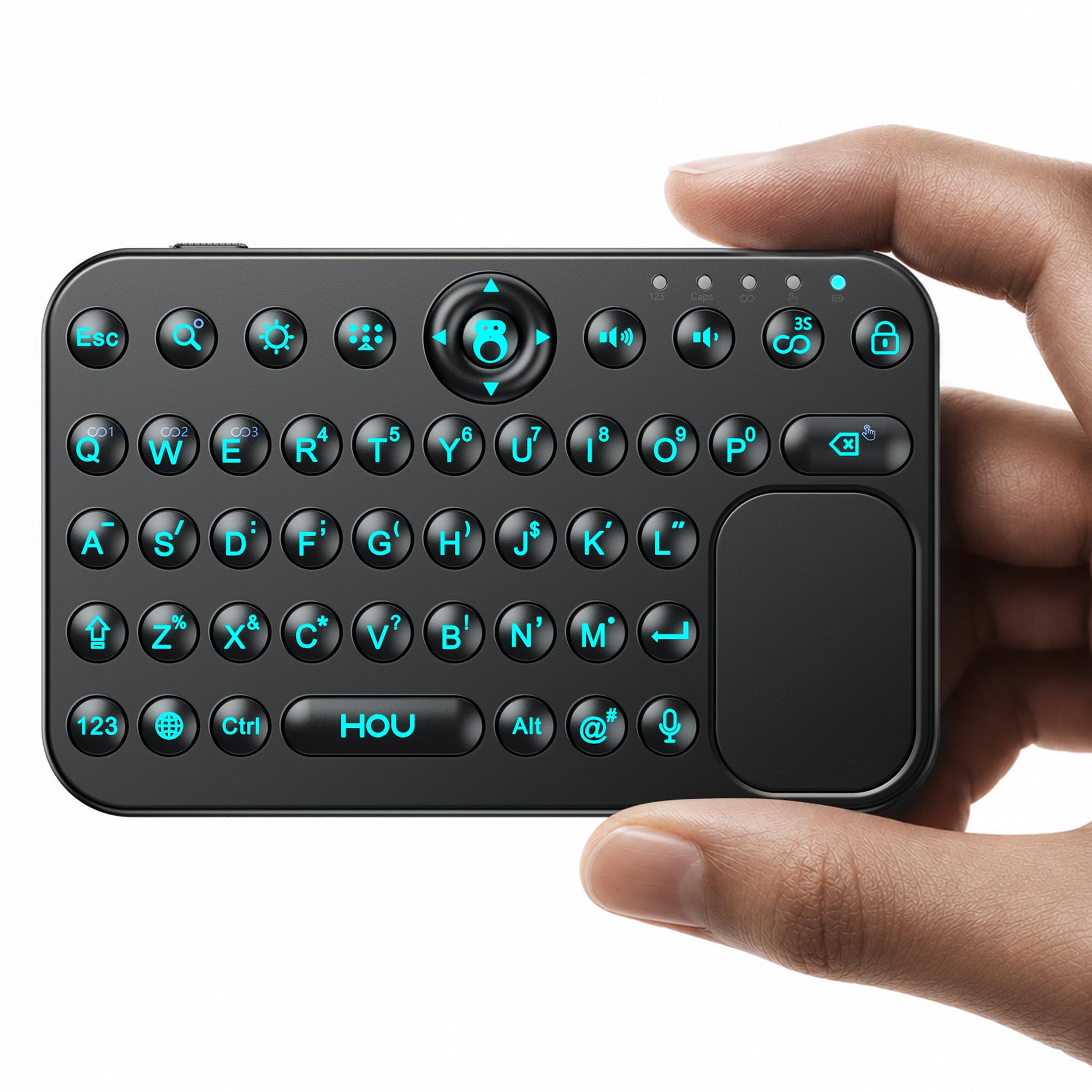 HOU Mini Bluetooth Keyboard, Magnetic Portable ,Touchpad& 7Color Backlight