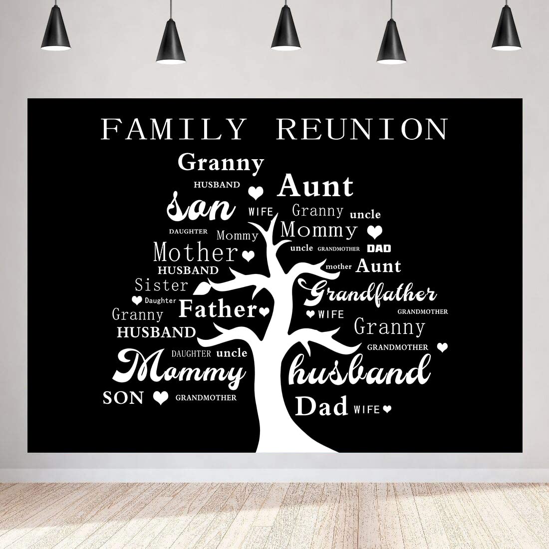 Family Reunion Backdrop Family Members Tree Photography Background Meetsioy Black Photo Booth Props Banner Family Reunion Party