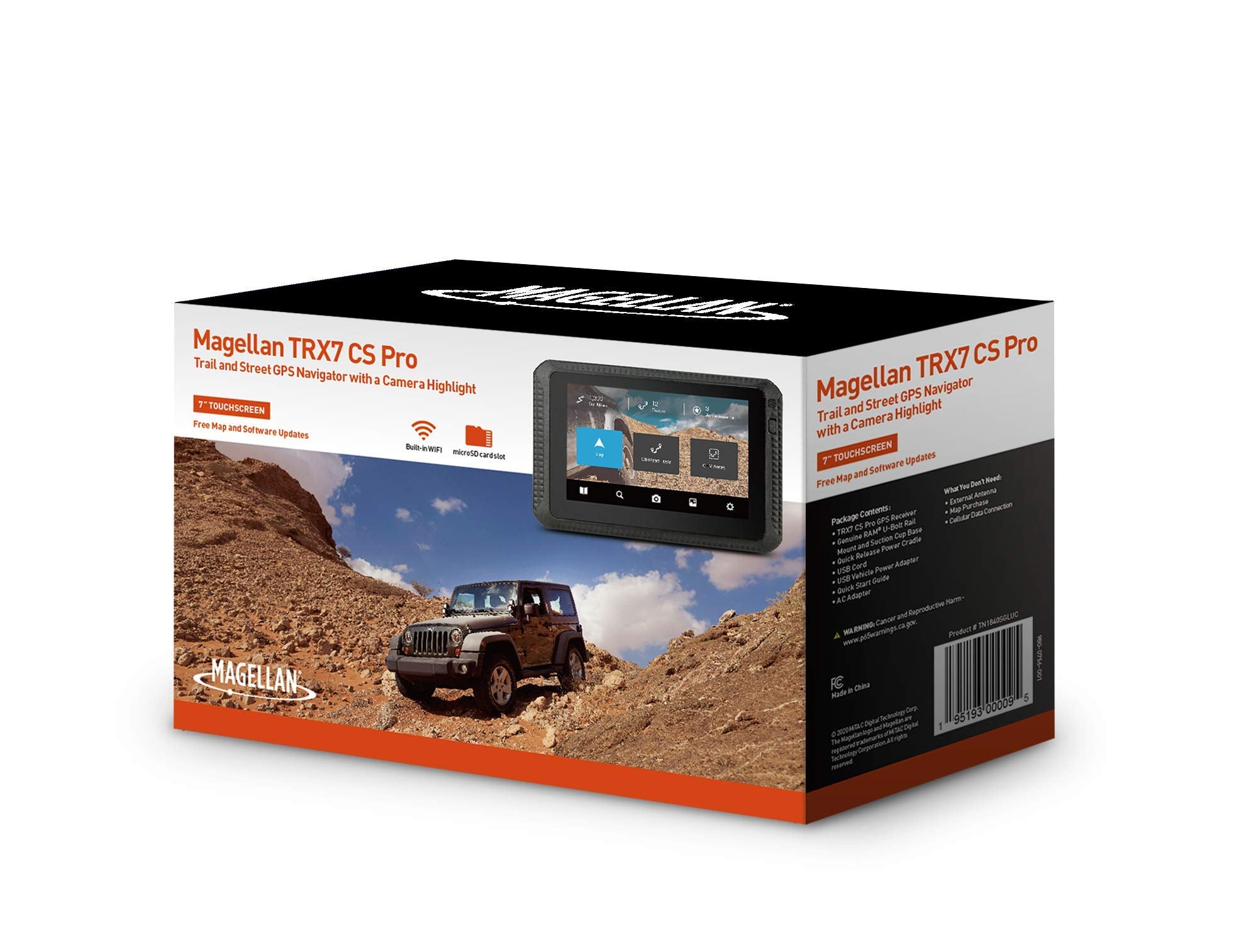 Magellan Tn1840Sgluc Trx7 Cs Pro Dual Mount Trail & Street 7 Inch Gps Navigator With Rear Facing Trail Camera