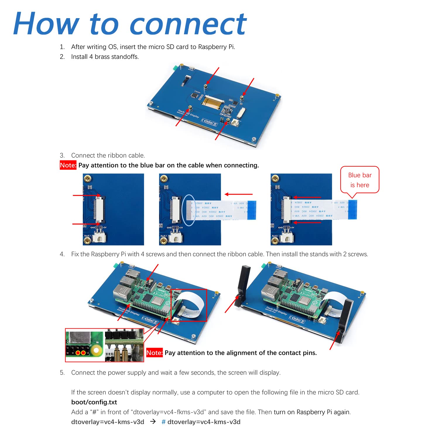 Freenove 7 Inch Touchscreen Monitor For Raspberry Pi 5 4 B 3 B+ A+, 800X480 Pixel Ips Display, 5 Point Touch Capacitive Screen,