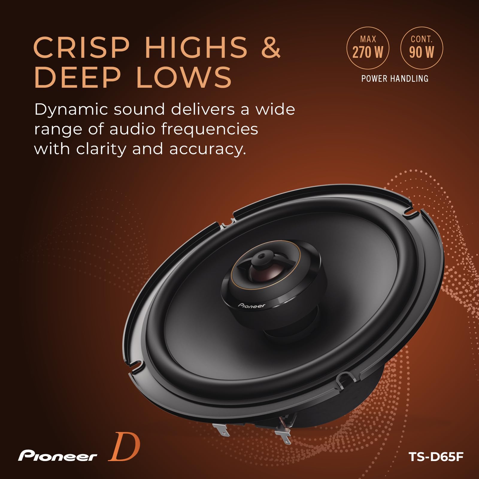 Pioneer Ts-D65F 2-Way Car Audio Speakers, Full Range, Clear Sound Quality, Easy Installation And Enhanced Bass Response, 6.5