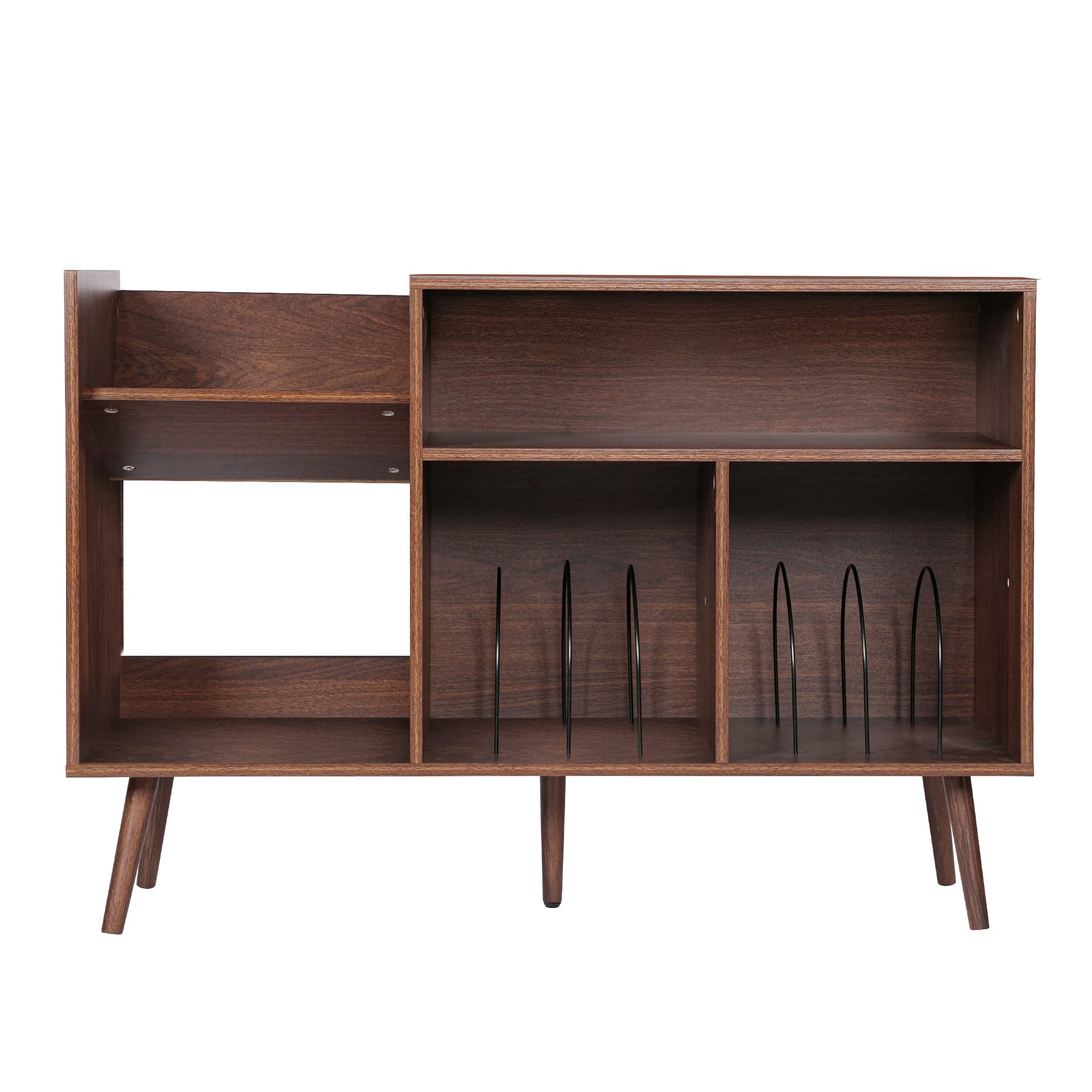 Rarzoe Large Record Player Stand, Mid Century Concord Turntable Stand Table Holds Up To 350 Albums, Vinyl Record Storage Cabinet