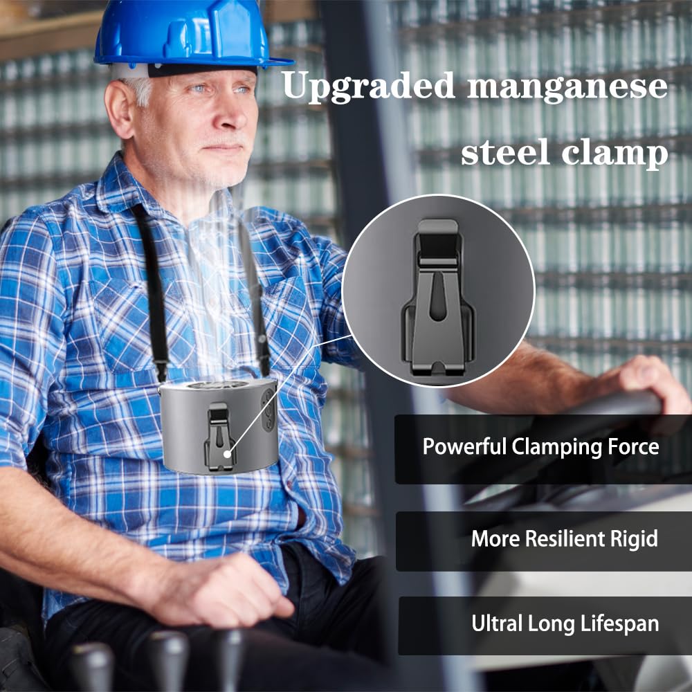 Cazokasi 2024 Newest Portable Waist Clip Fan 10000Mah Powerful Personal Wearable Fan 10 Stepless Wind 8 24Hours(Grey)
