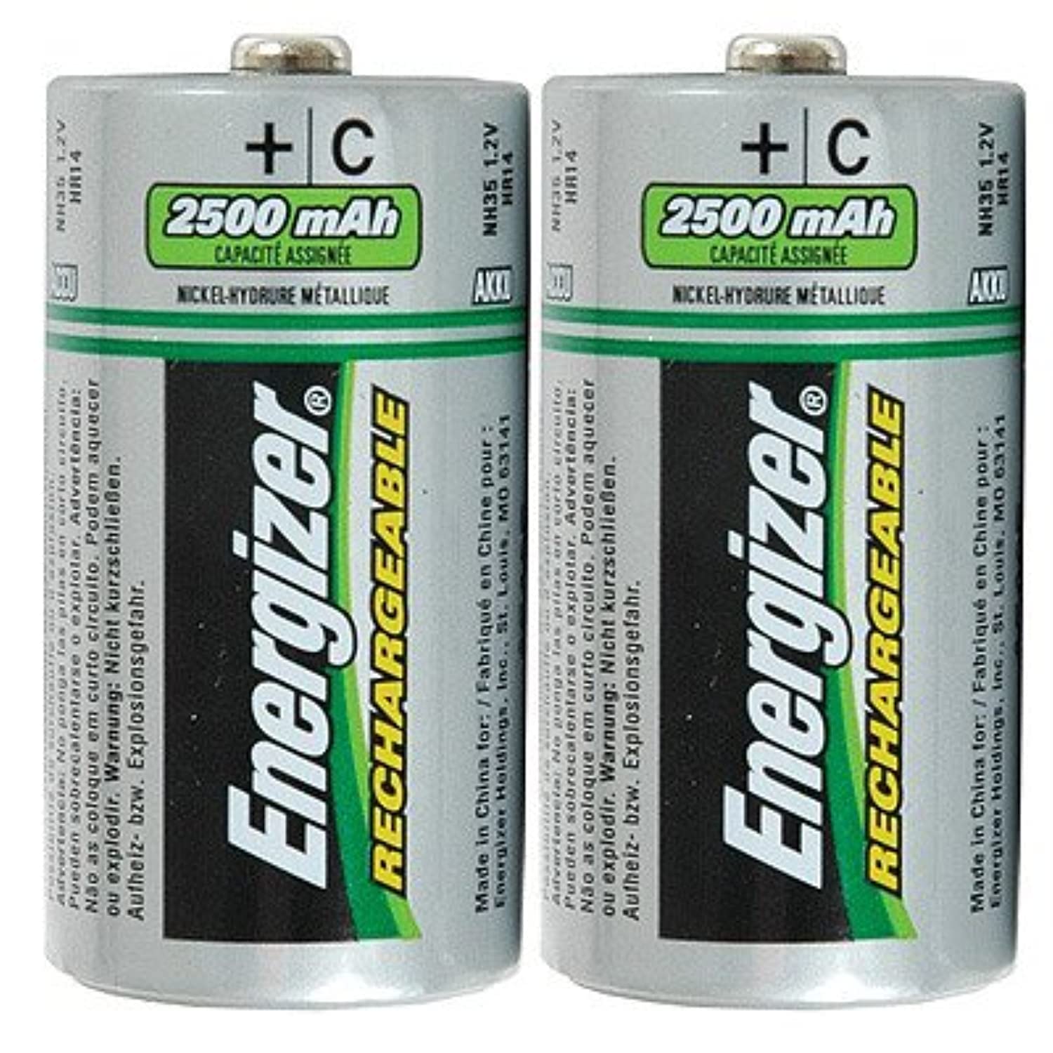 Energizer Recharge Universal C Rechargeable Batteries, 2 Count (Pack Of 2)