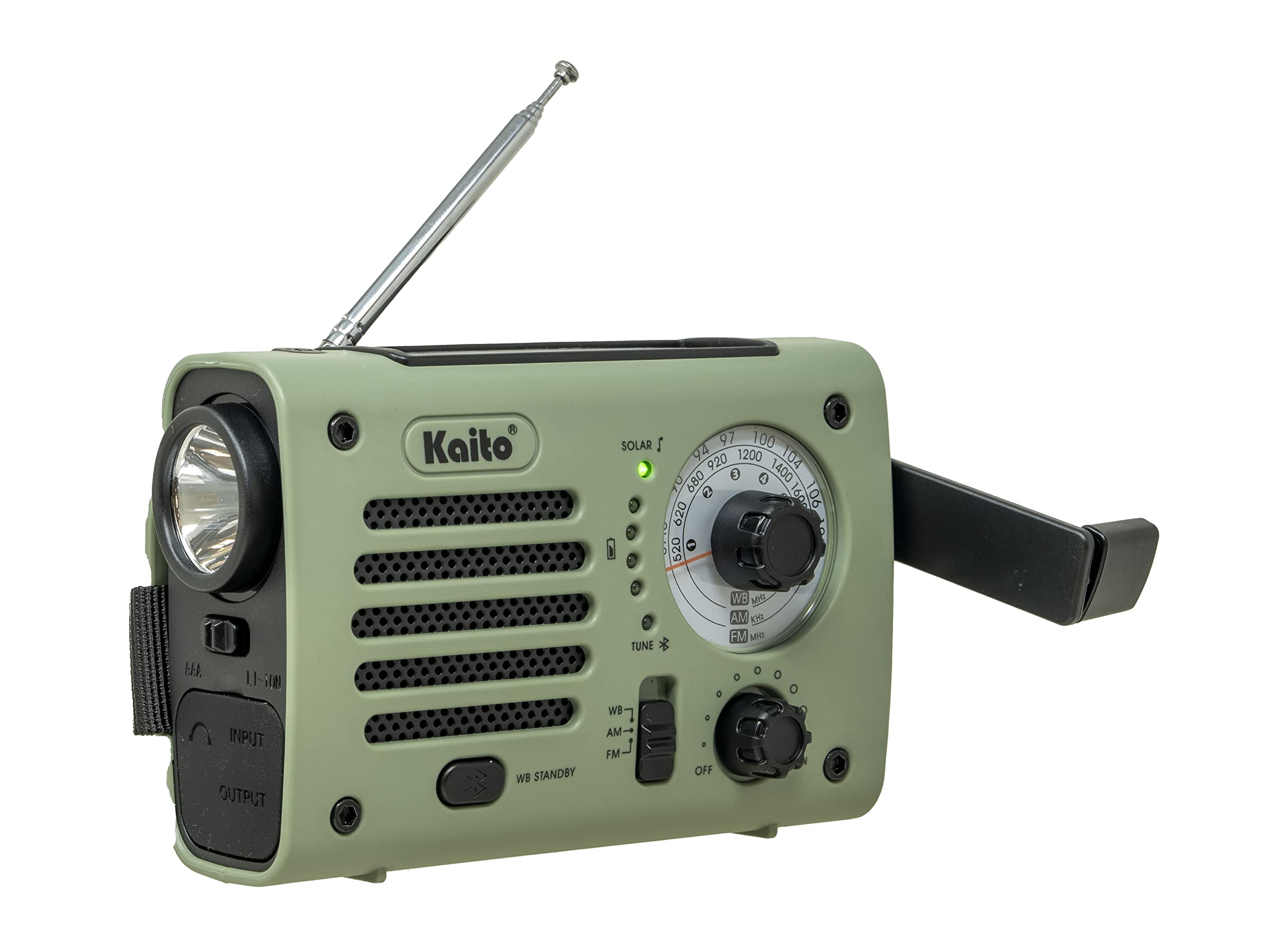 Kaito Ka380 Emergency Radio & Portable Bluetooth Speaker - Am/Fm Noaa Weather Radio Rechargeable With Solar Panel And Hand Crank
