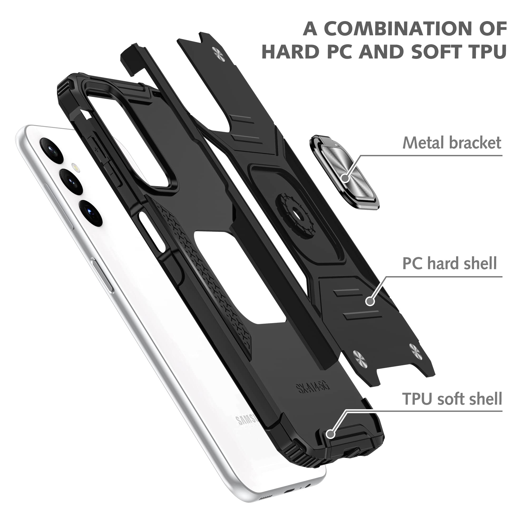Aymecl Compatible With Samsung Galaxy A14 5G Case, Galaxy A14 5G Case With 2 Pcs Nano Explosion Proof Film, Military Grade With