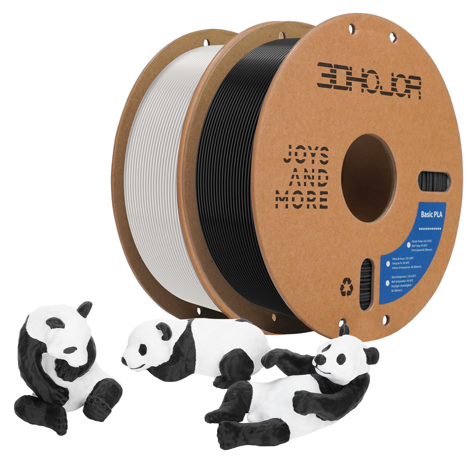 3DHoJor 3D Printing Filament Basic PLA Filament Bundle 1.75mm Cardboard Spool Dimensional Accuracy +/- 0.03 mm Fit Most 3D FDM P