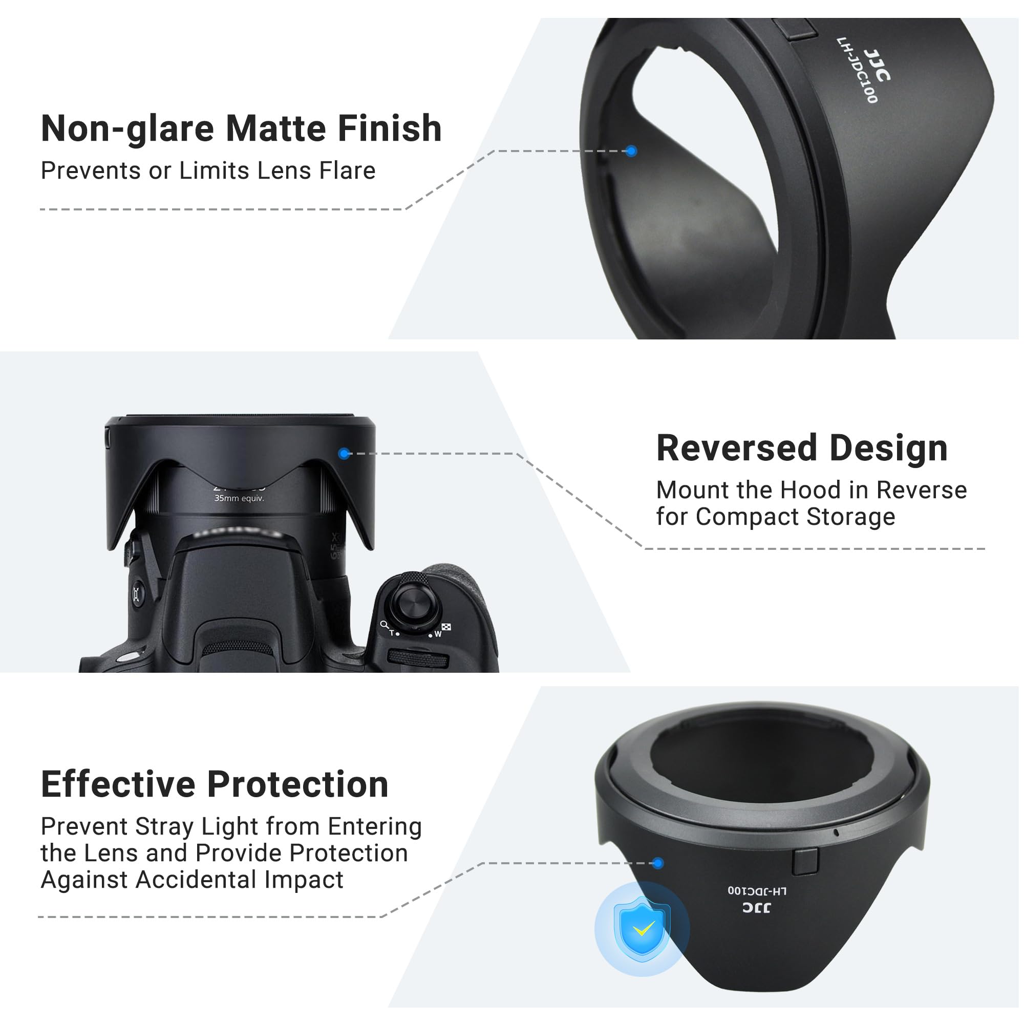 Jjc Reversible Lens Hood Shade Protector & 67Mm Filter Adapter Ring For Canon Powershot Sx70 Hs, G3 X, Sx60 Hs, Sx50 Sx40 Hs, Sx