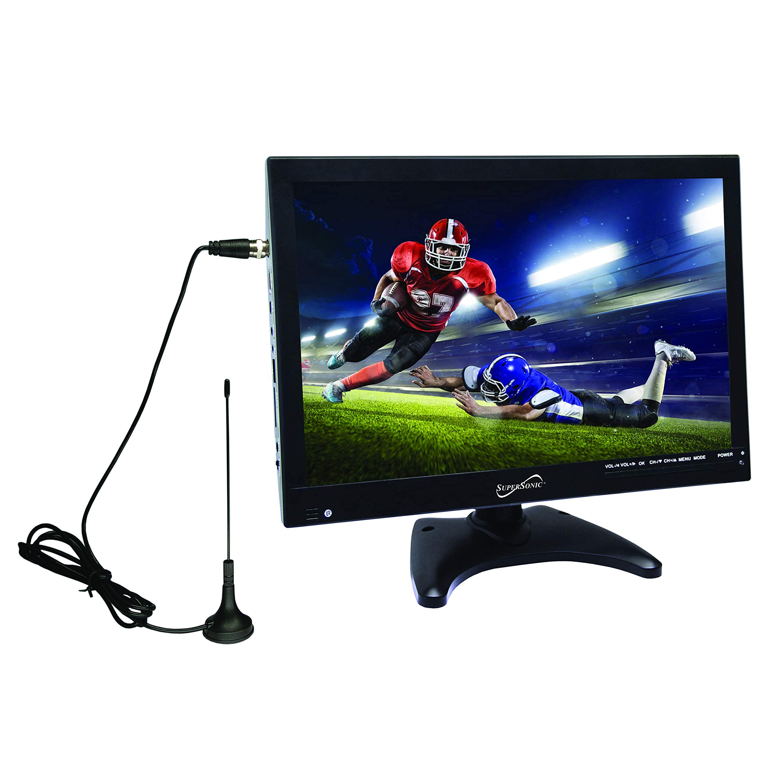 Supersonic Sc 2814 Portable Digital Led Tv 14'' With, Usb, Sd, And Hdmi Input: Built In Rechargeable Lithium Ion Battery And Fm