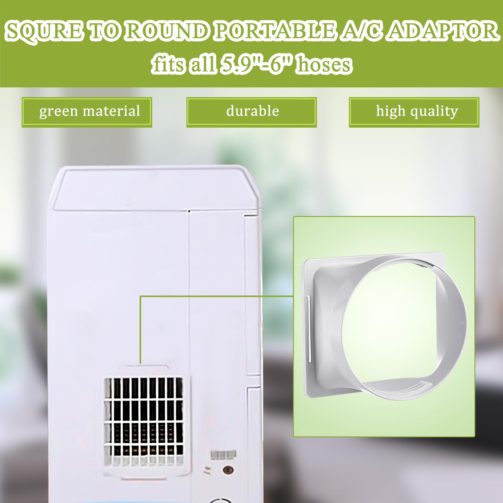 Outus 5.9 Diameter 98 Long Portable Air Conditioner Hose With Square Exhaust Hose Tube Adapter Portable Air Conditioner Duct