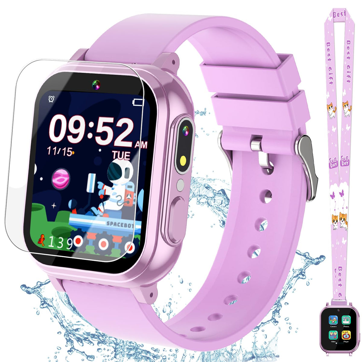 Kids Smart Watch Girls Gifts Age 3-12, Waterproof Watch For Kids With 32 Games, Dual Camera, Touch Screen, Alarm Clock, Music Pl