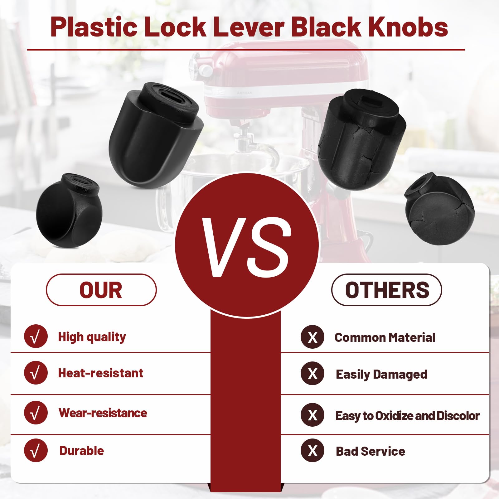 Alocs Speed Control Knob And Lock Lever Knob For Kitchenaid Stand Mixer 5Qt 6Qt K45, Bowl Lift Stand Mixer Kd2661 Kl26M Kp26M1 &