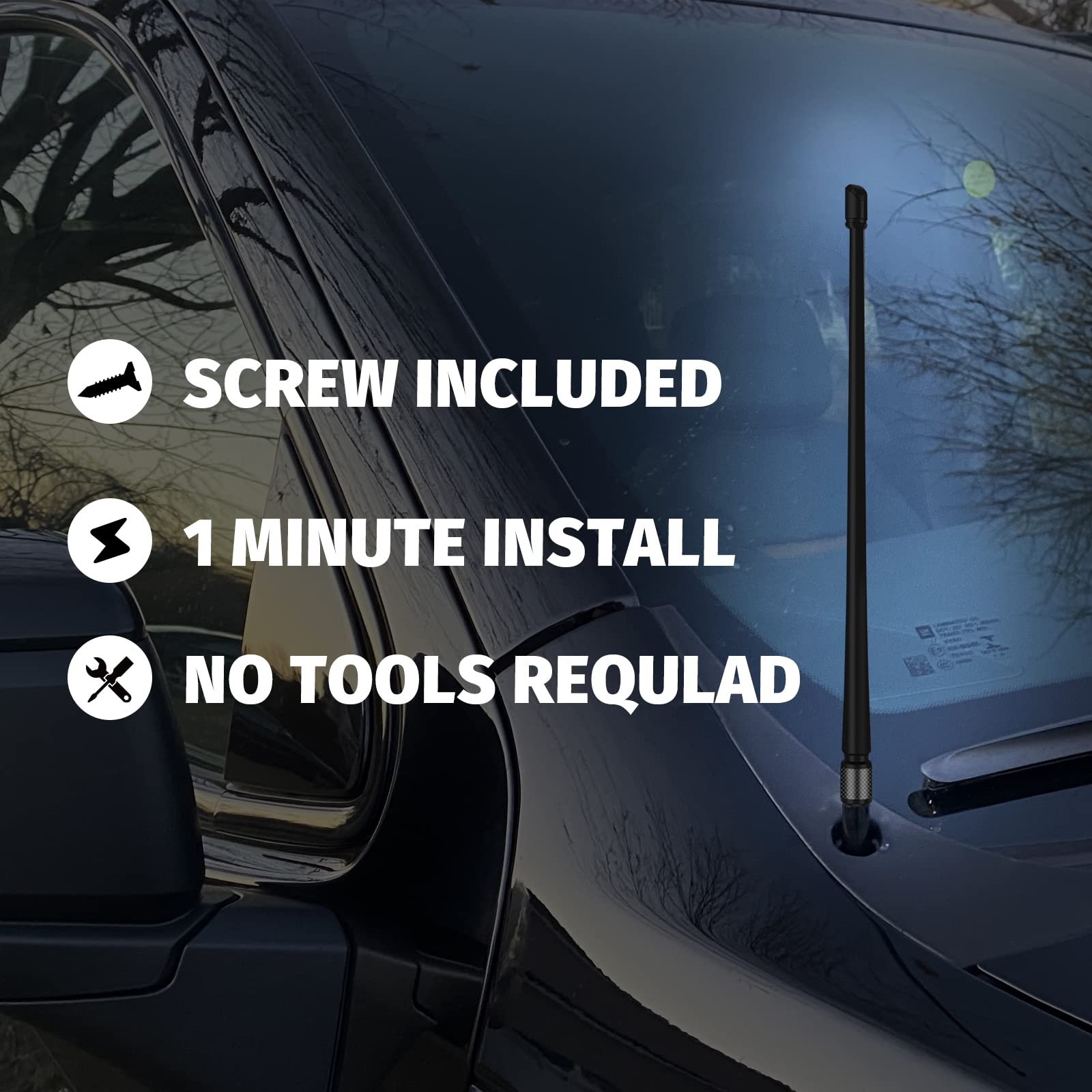 7 Inch Antenna Compatible With 2009 2022 Ford F150 F 150   Car Wash Proof   Design For Optimized Fm/Am Reception Highly Durable Premium