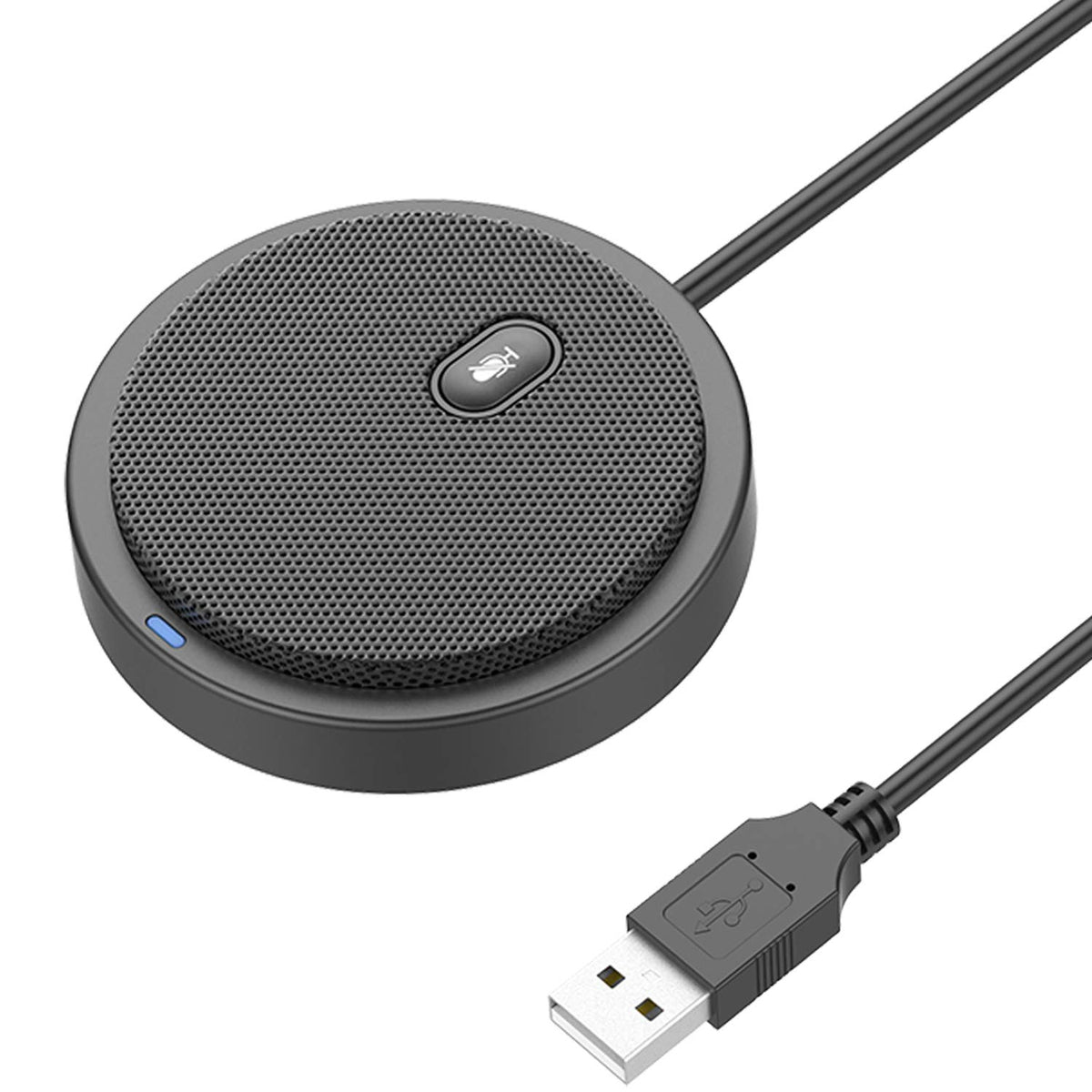 Upgraded Usb Conference Microphone For Computer, 360 Omnidirectional Condenser Mic With Mute Key, Great For Video Conference, Ga