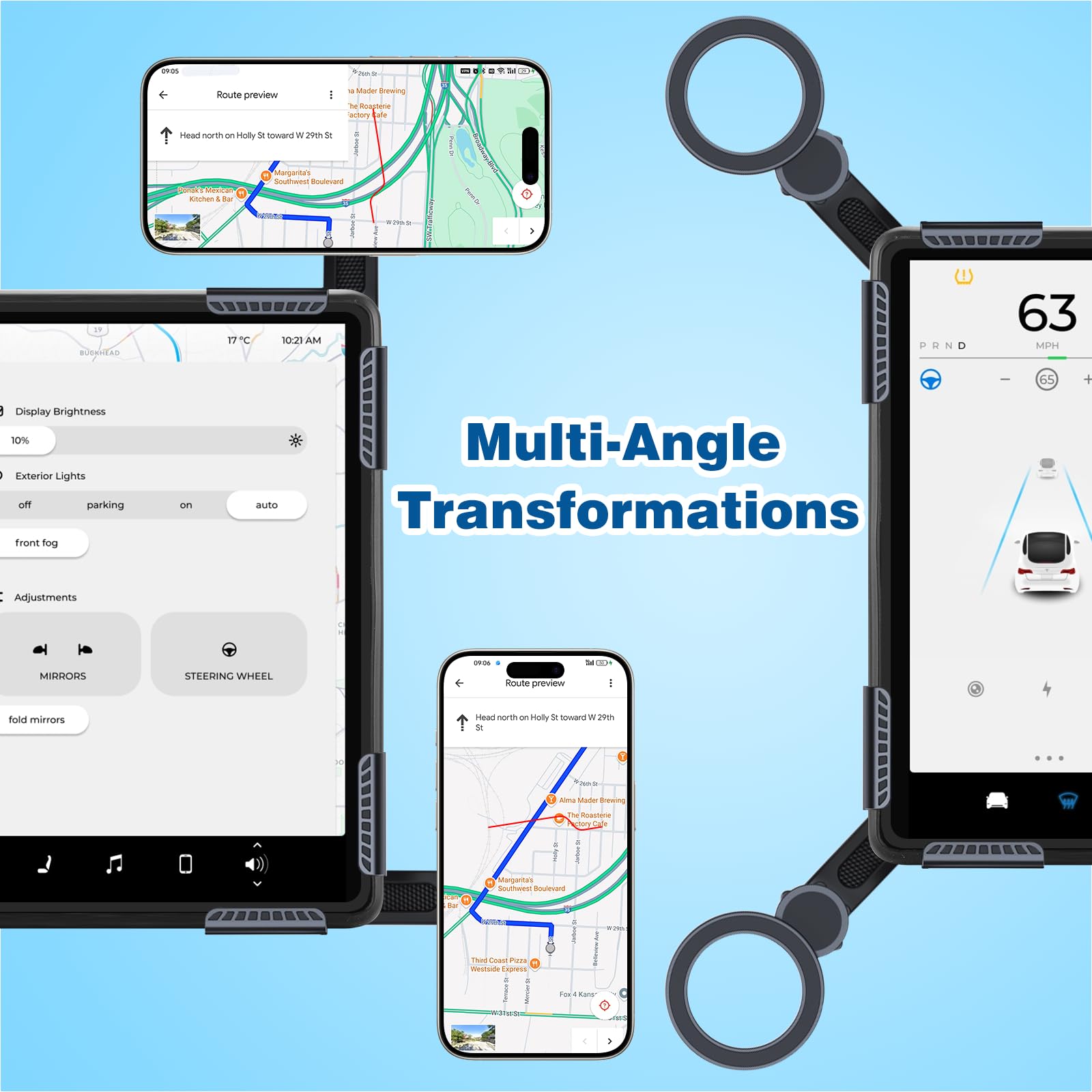 For Tesla Phone Mount, Magsafe Strongest Magnetic Tesla Phone Holder For Tesla Model 3/Model Y/Cybertruck Accessories 2024, No G