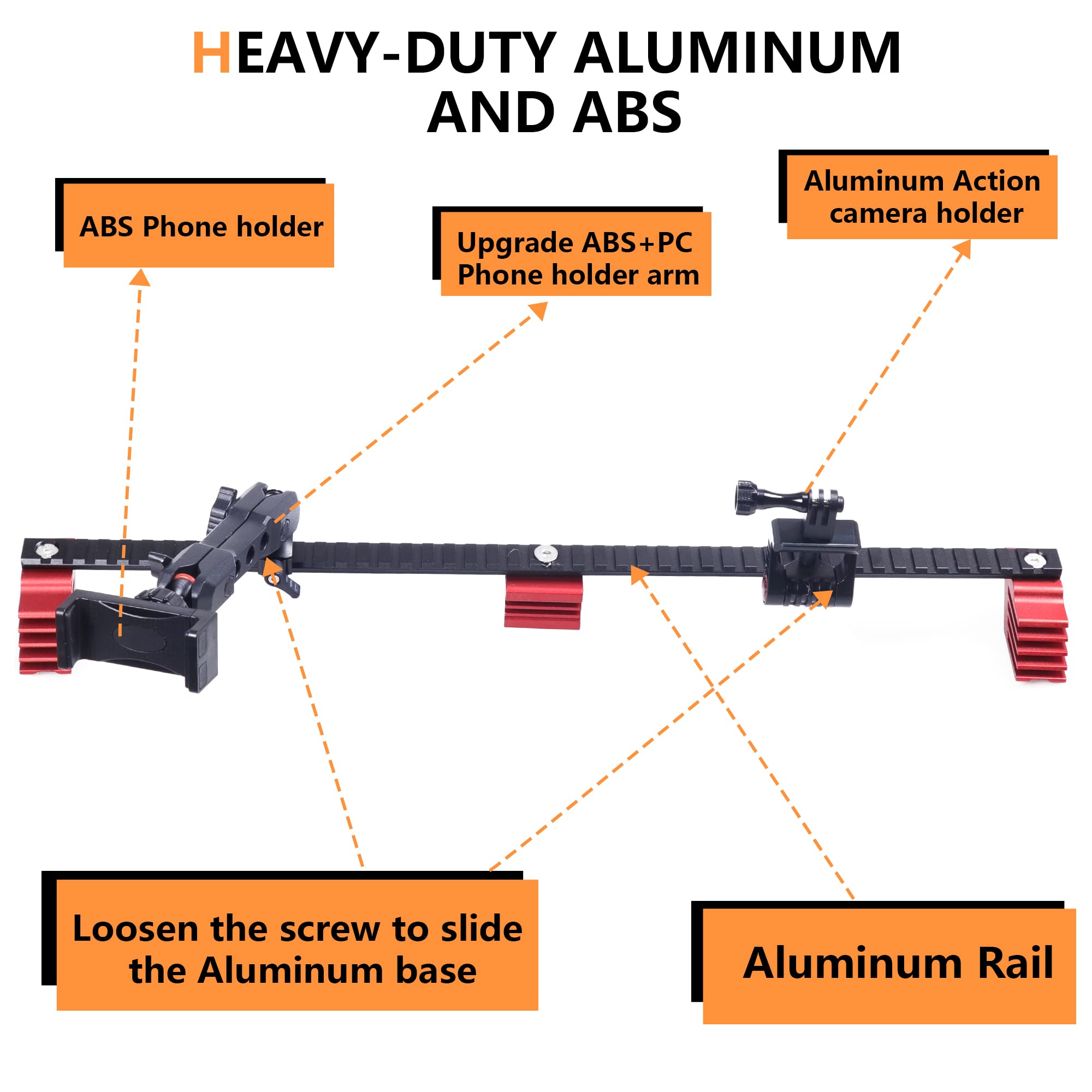 Rerpro Dash Phone Mount Long Picatinny Rail Holder For 2021 2022 2023 2024 New Ford Bronco 2/4 Door Interior Accessories Cell Ph