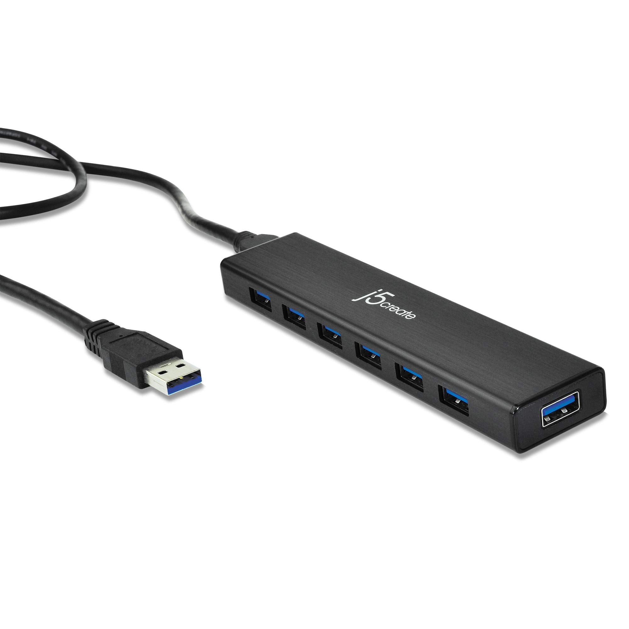 J5Create 7-Port Powered Usb 3.0 Data Hub With 3.3 Ft Extended Cable [20W Power Adapter Included] For Mac, Macbook, Windows, Lapt