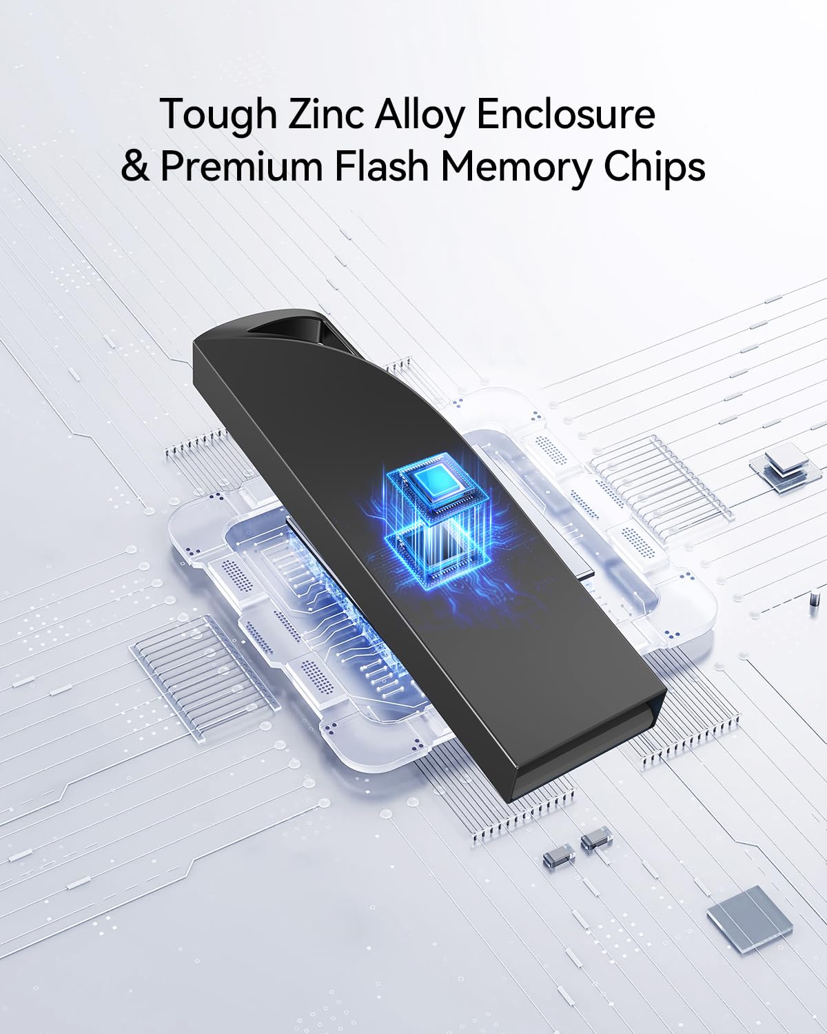 Garmese 8Gb Usb Flash Drive, 5 Pack Waterproof Metal Usb Memory Stick Slim Usb 2.0 Flash Drive, Portable Thumb Drive Pen Drive W