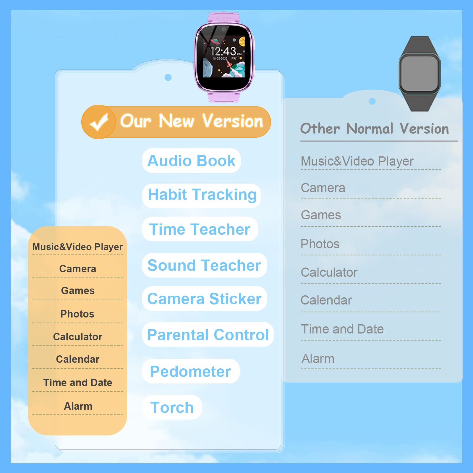 Kids Smart Watch Girls Boys   Smart Watch For Kids Game Smart Watch Gifts For 4 12 Years Old With 26 Games Camera Alarm Video Mu